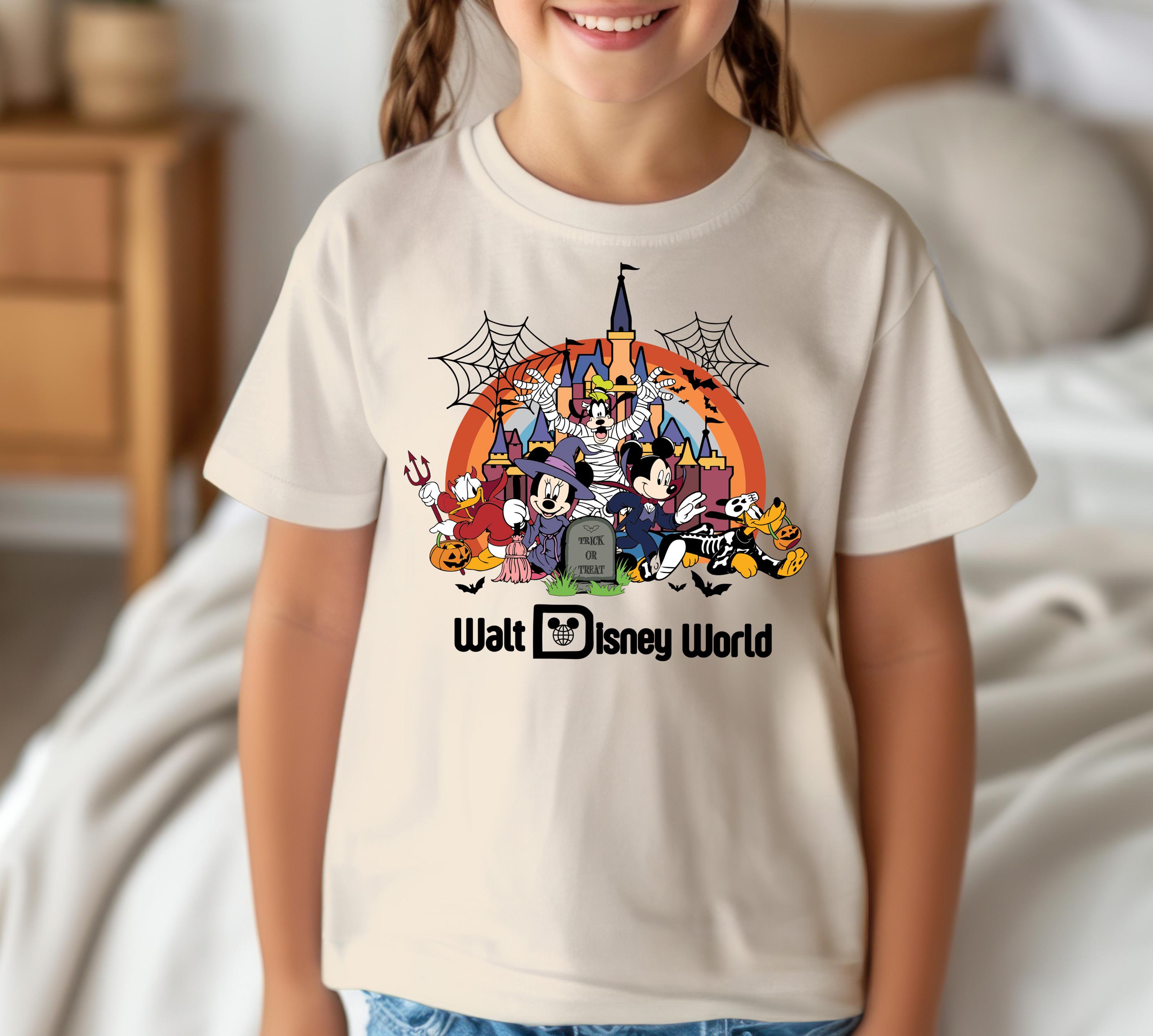 Retro Walt Disney World Halloween Shirt, Mickey and Friends Halloween Family Tee, Mickey Mouse Halloween Gift, Disney Group Costume Shirt