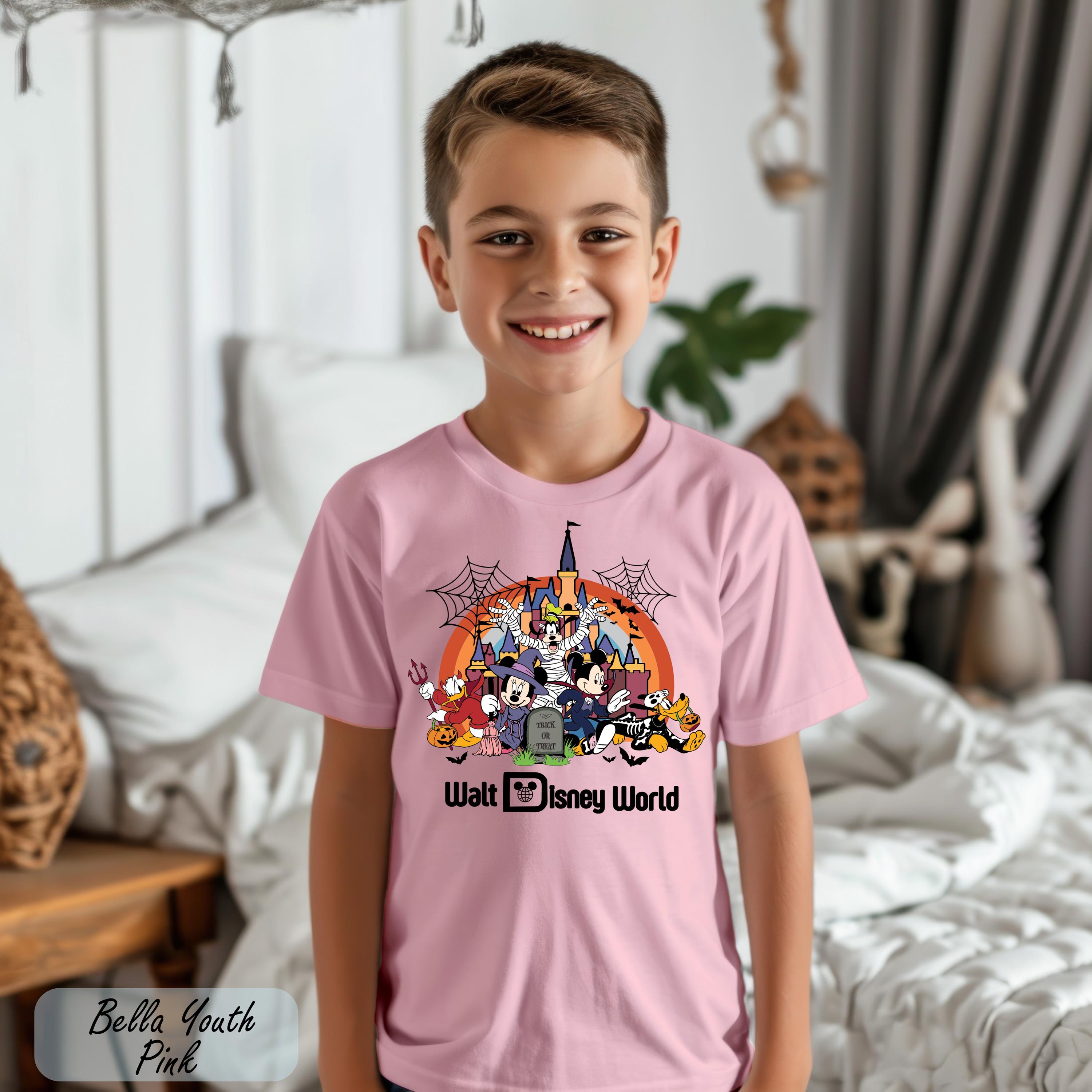 Retro Walt Disney World Halloween Shirt, Mickey and Friends Halloween Family Tee, Mickey Mouse Halloween Gift, Disney Group Costume Shirt