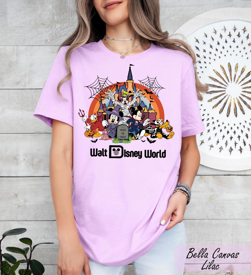 Retro Walt Disney World Halloween Shirt, Mickey and Friends Halloween Family Tee, Mickey Mouse Halloween Gift, Disney Group Costume Shirt