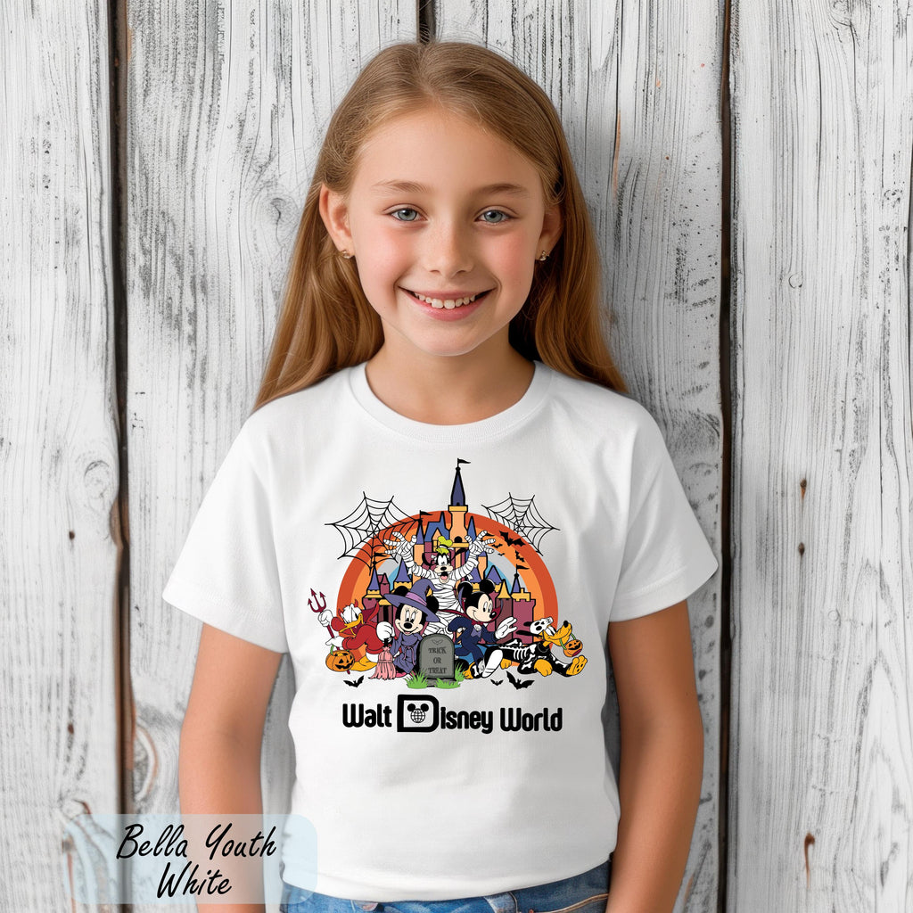 Retro Walt Disney World Halloween Shirt, Mickey and Friends Halloween Family Tee, Mickey Mouse Halloween Gift, Disney Group Costume Shirt