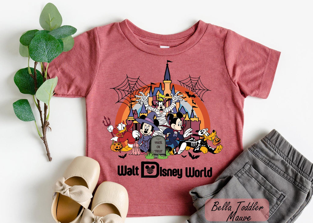 Retro Walt Disney World Halloween Shirt, Mickey and Friends Halloween Family Tee, Mickey Mouse Halloween Gift, Disney Group Costume Shirt