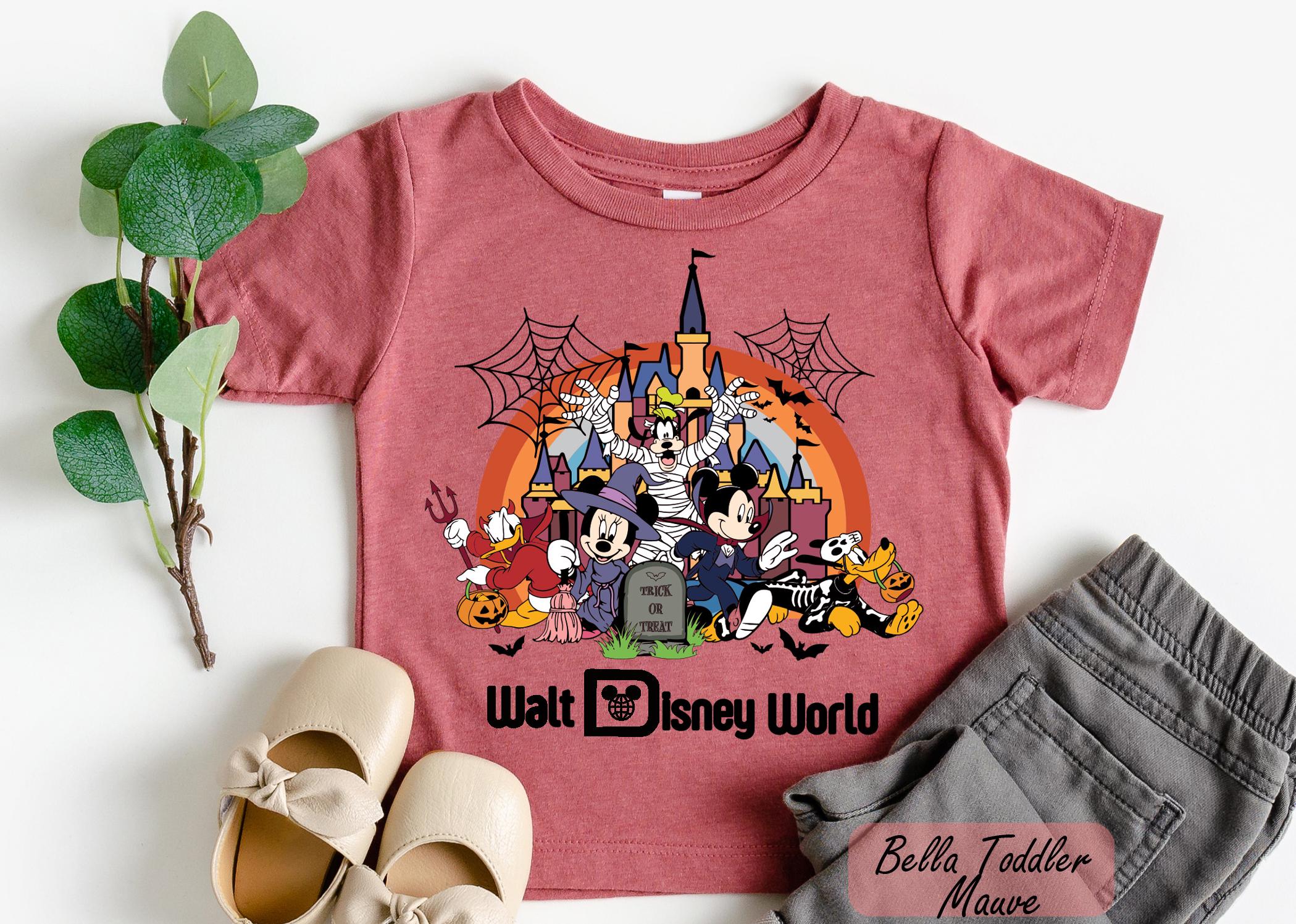 Retro Walt Disney World Halloween Shirt, Mickey and Friends Halloween Family Tee, Mickey Mouse Halloween Gift, Disney Group Costume Shirt
