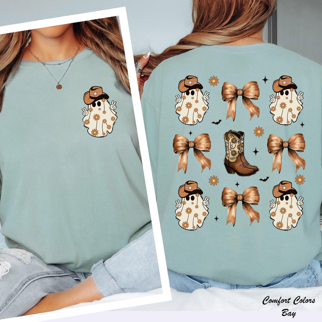 Coquette Western Halloween Shirt, Cowboy Ghost Shirt, Western Halloween Shirt, Cute Spooky Halloween Gift, Funny Spooky Rodeo Shirt