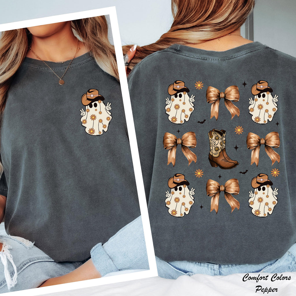 Coquette Western Halloween Shirt, Cowboy Ghost Shirt, Western Halloween Shirt, Cute Spooky Halloween Gift, Funny Spooky Rodeo Shirt