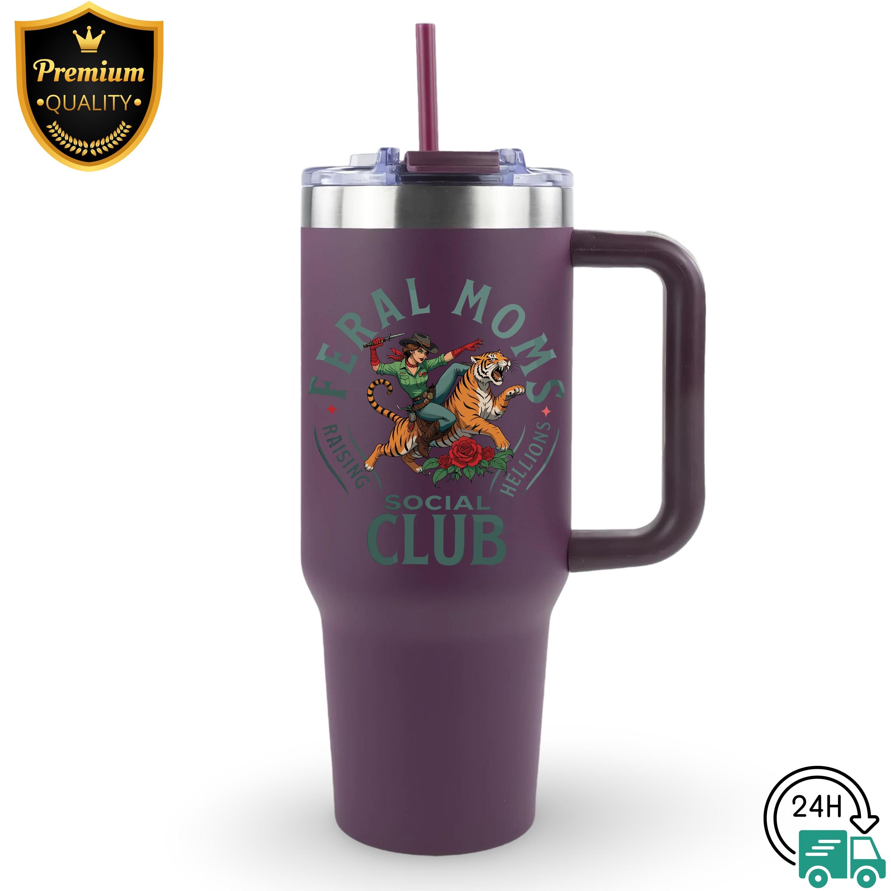 Feral Moms Social Club Tumbler, Trendy Mom Tumbler, New Mom Gift,Expecting Mom Gift,Baby Shower Gift,Mothers Day 20 oz-30 oz-40 oz Tumbler