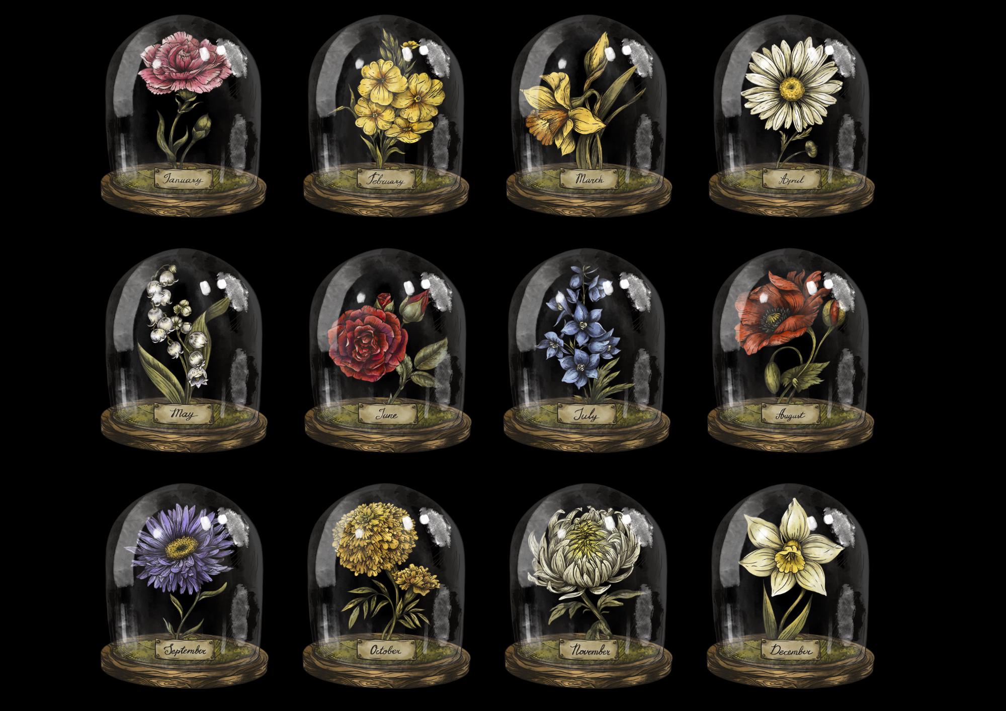 Personalized Birth Flowers Tumbler With Name, Retro Birth Flowers Tumbler, Stainless Steel 40oz Tumblers, Custom Vintage Tumler with Name