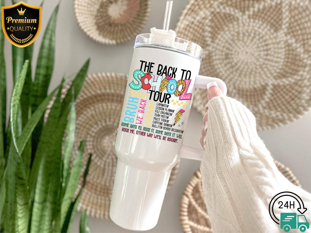 Back To School Tumbler,40 oz Bruh We Back Tumbler, Gift for Teacher Appreciation, 20 oz Back To School Design, Stainless Steel Travel Cup,