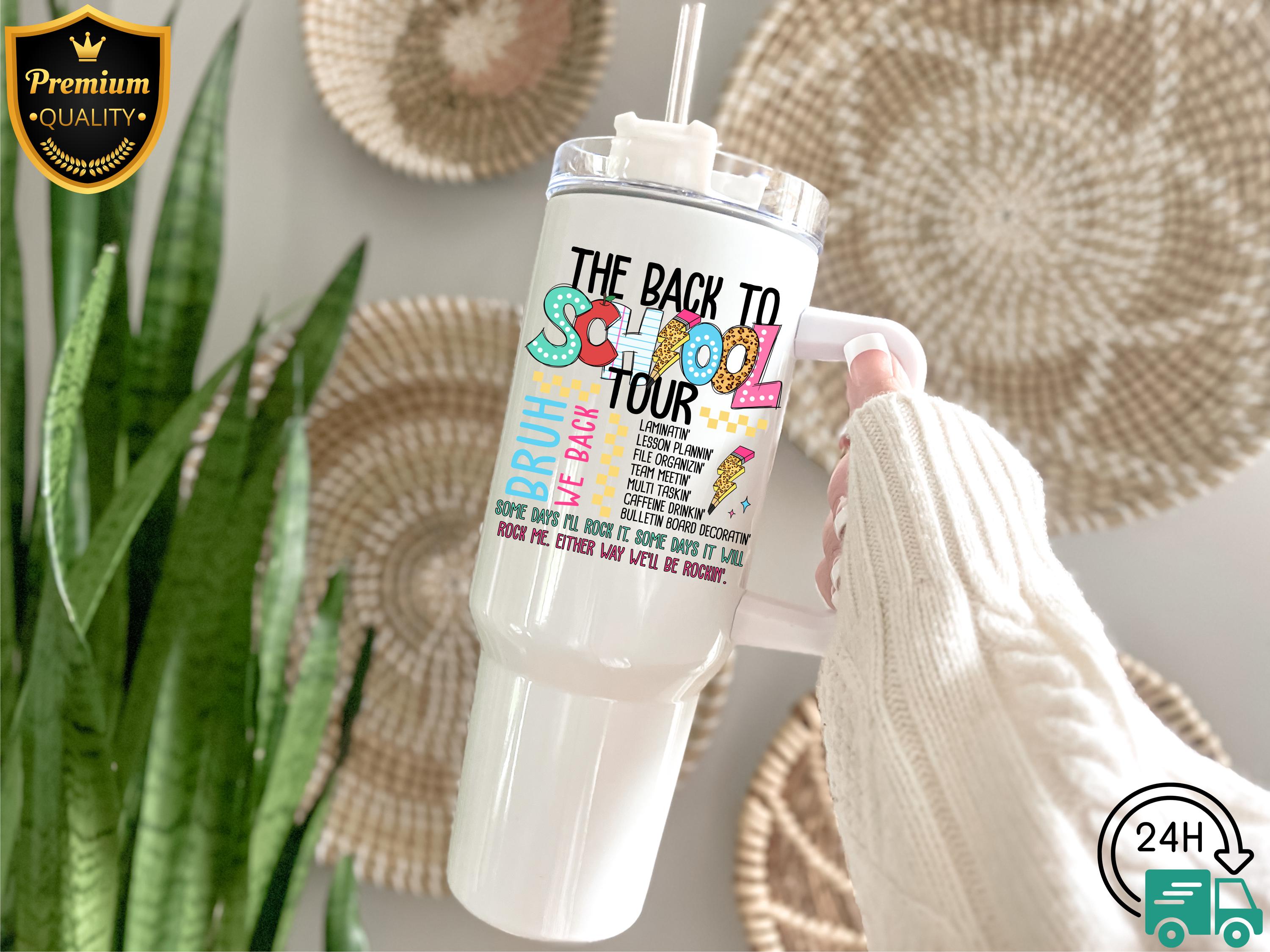 Back To School Tumbler,40 oz Bruh We Back Tumbler, Gift for Teacher Appreciation, 20 oz Back To School Design, Stainless Steel Travel Cup,