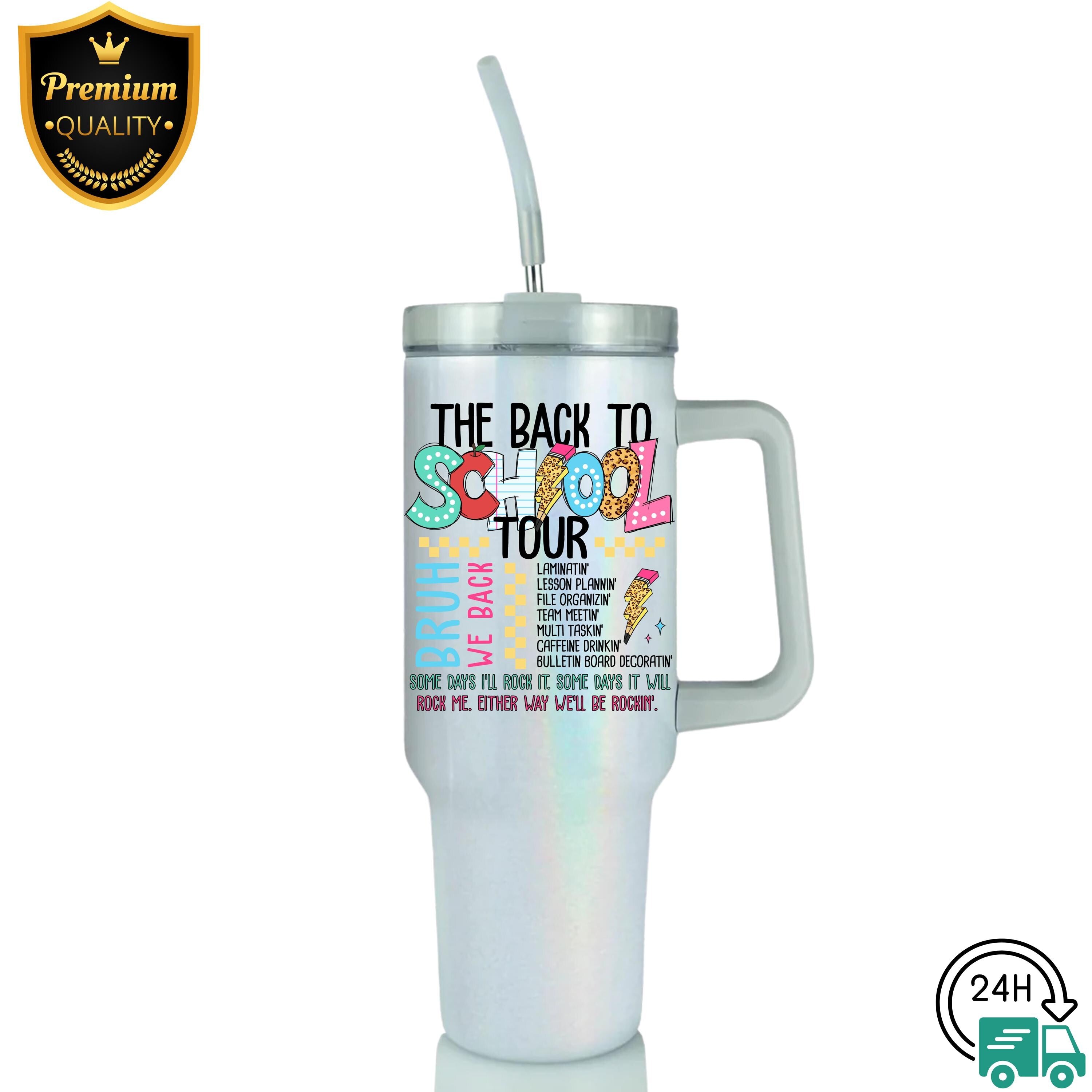 Back To School Tumbler,40 oz Bruh We Back Tumbler, Gift for Teacher Appreciation, 20 oz Back To School Design, Stainless Steel Travel Cup,