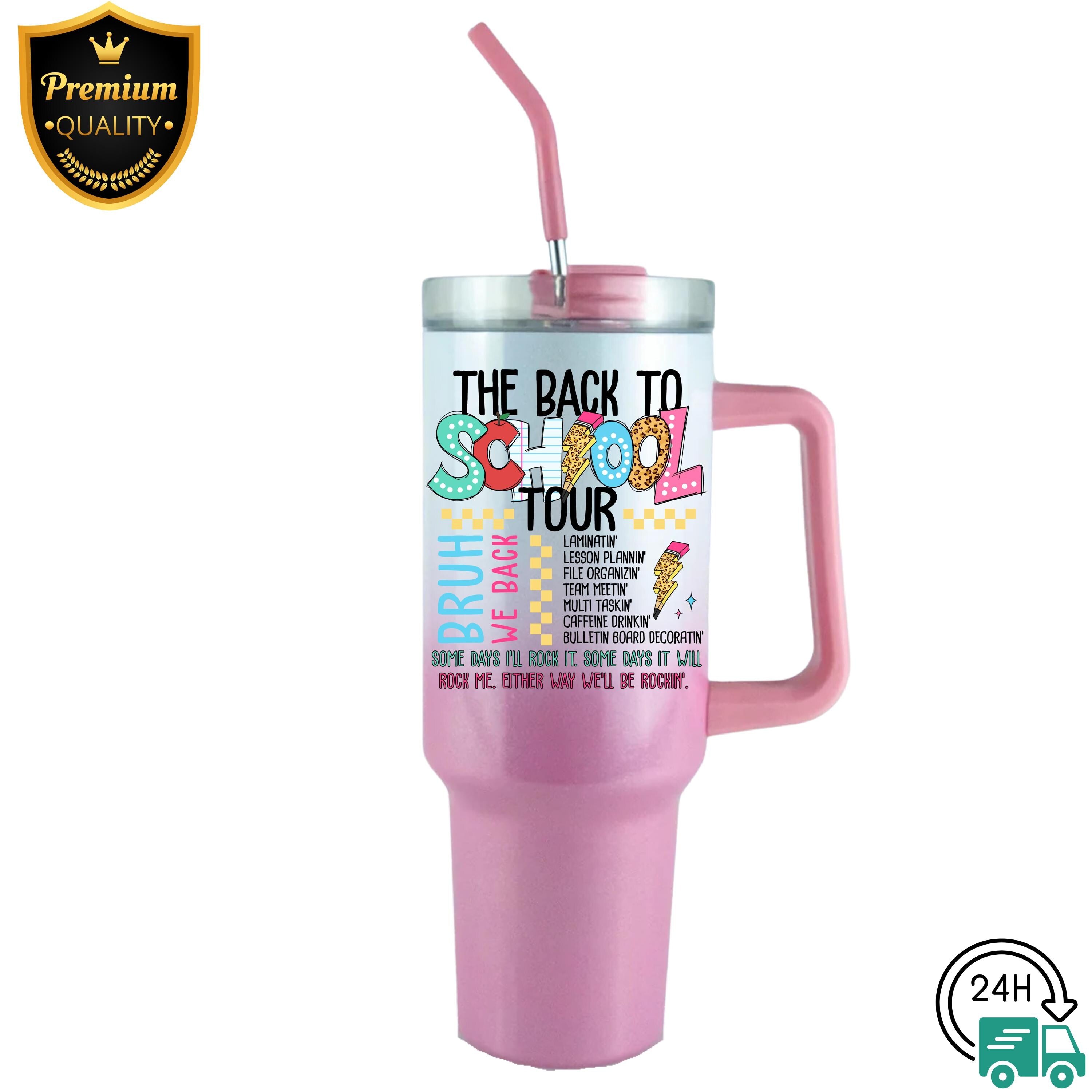 Back To School Tumbler,40 oz Bruh We Back Tumbler, Gift for Teacher Appreciation, 20 oz Back To School Design, Stainless Steel Travel Cup,