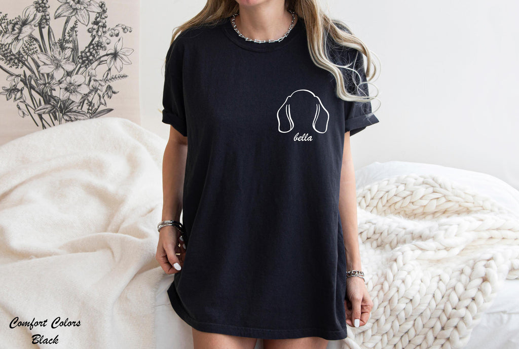 Custom Dog Breed Shirt,Name Custom Dog Shirt,New Dog Owner Shirt,Paw Print Pocket Tee,Personalized Dog Face and Name Shirt,Dog Lover Shirt