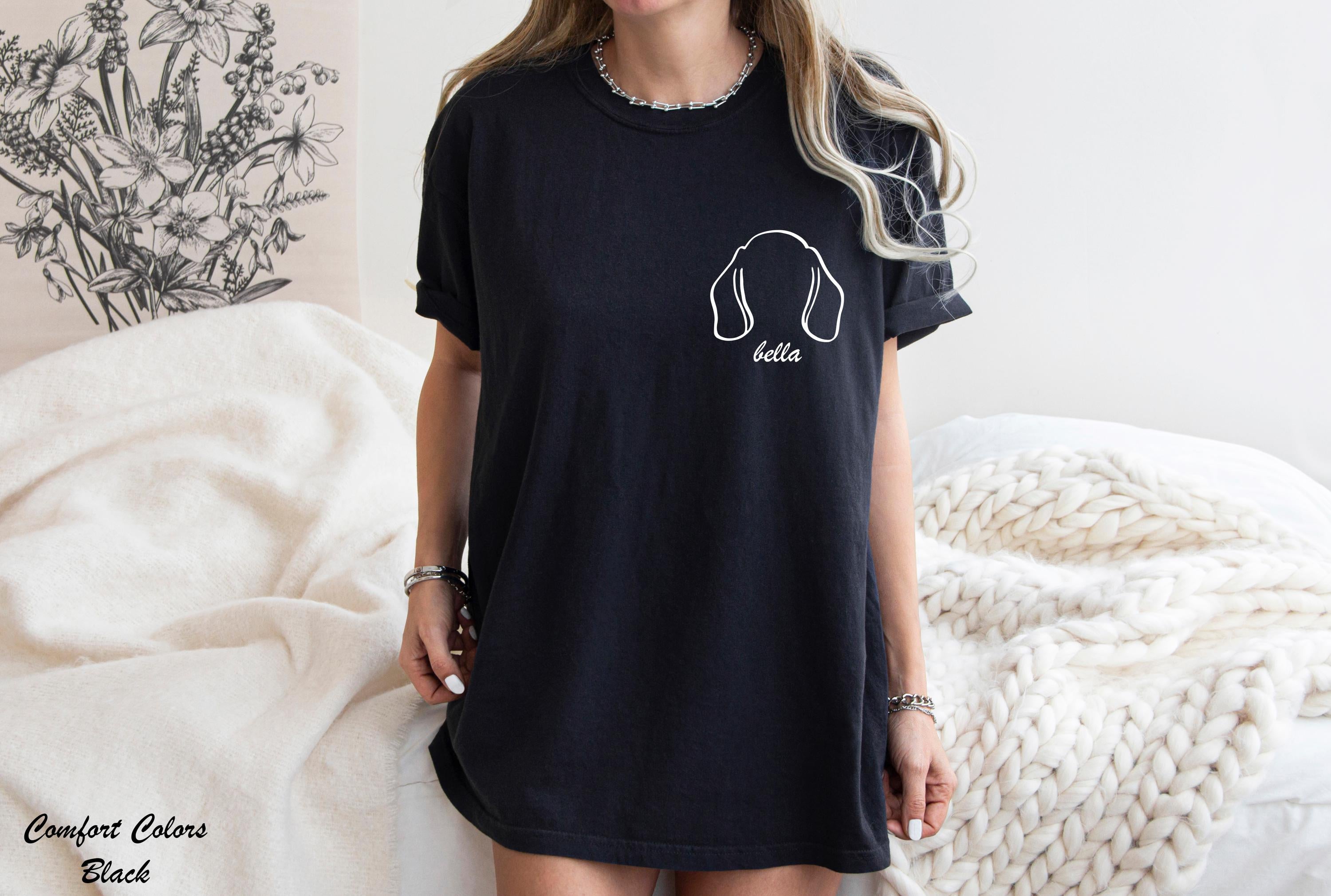 Custom Dog Breed Shirt,Name Custom Dog Shirt,New Dog Owner Shirt,Paw Print Pocket Tee,Personalized Dog Face and Name Shirt,Dog Lover Shirt