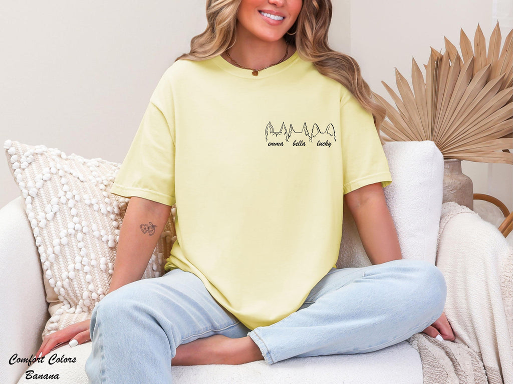 Custom Dog Breed Shirt,Name Custom Dog Shirt,New Dog Owner Shirt,Paw Print Pocket Tee,Personalized Dog Face and Name Shirt,Dog Lover Shirt