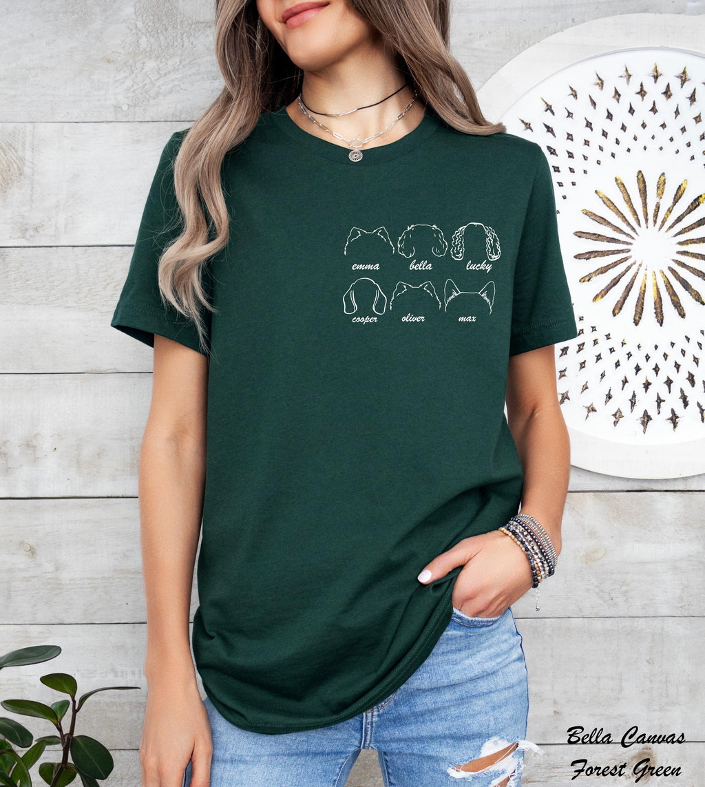 Custom Dog Breed Shirt,Name Custom Dog Shirt,New Dog Owner Shirt,Paw Print Pocket Tee,Personalized Dog Face and Name Shirt,Dog Lover Shirt