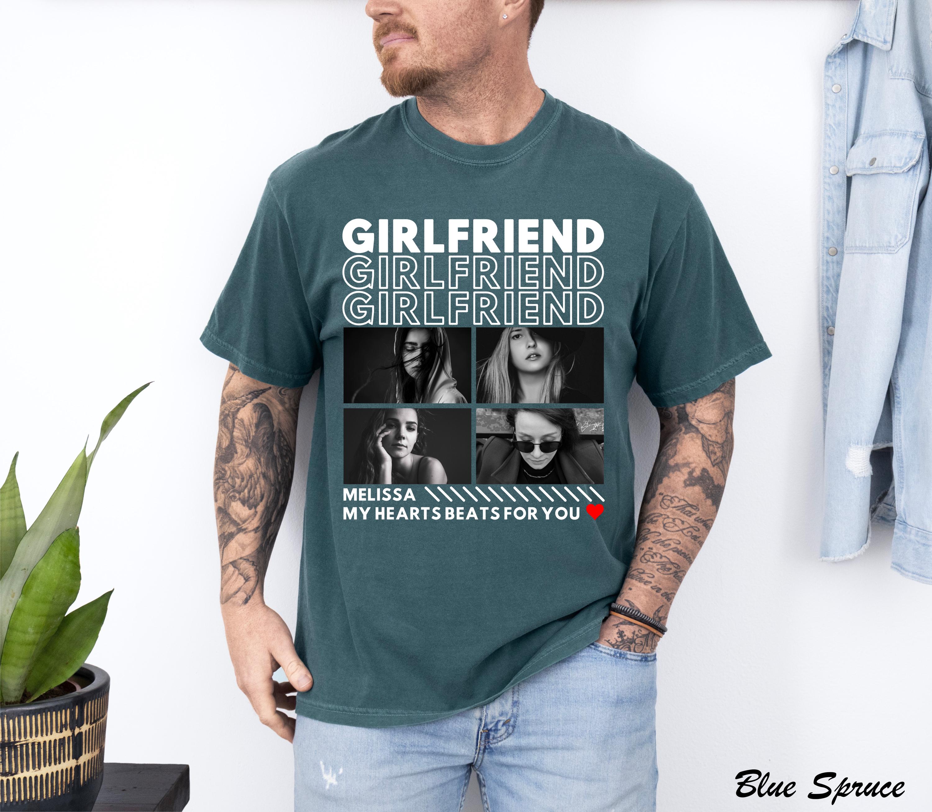 Custom Girlfriend Bootleg Shirt, Print Your Own Shirt,Custom Boyfriend Shirt,Shirt With Girlfriend Face,Custom Image Wife Gift,Gift for Bf