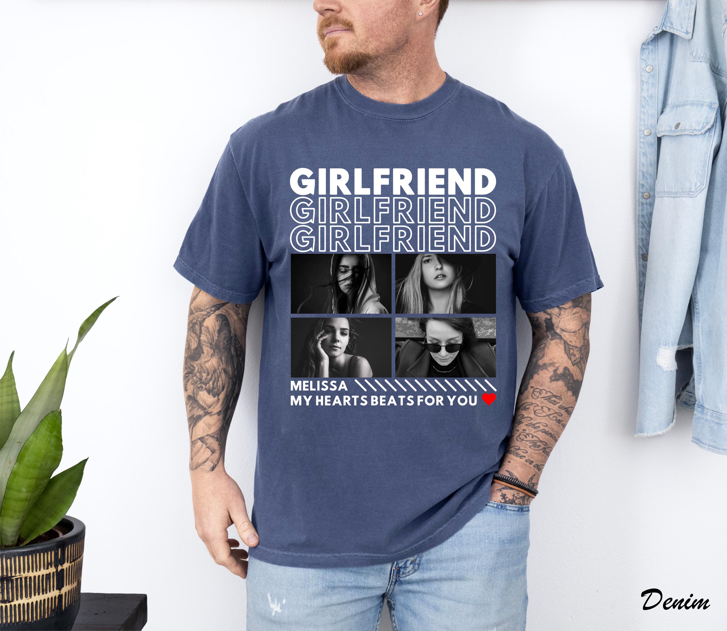 Custom Girlfriend Bootleg Shirt, Print Your Own Shirt,Custom Boyfriend Shirt,Shirt With Girlfriend Face,Custom Image Wife Gift,Gift for Bf