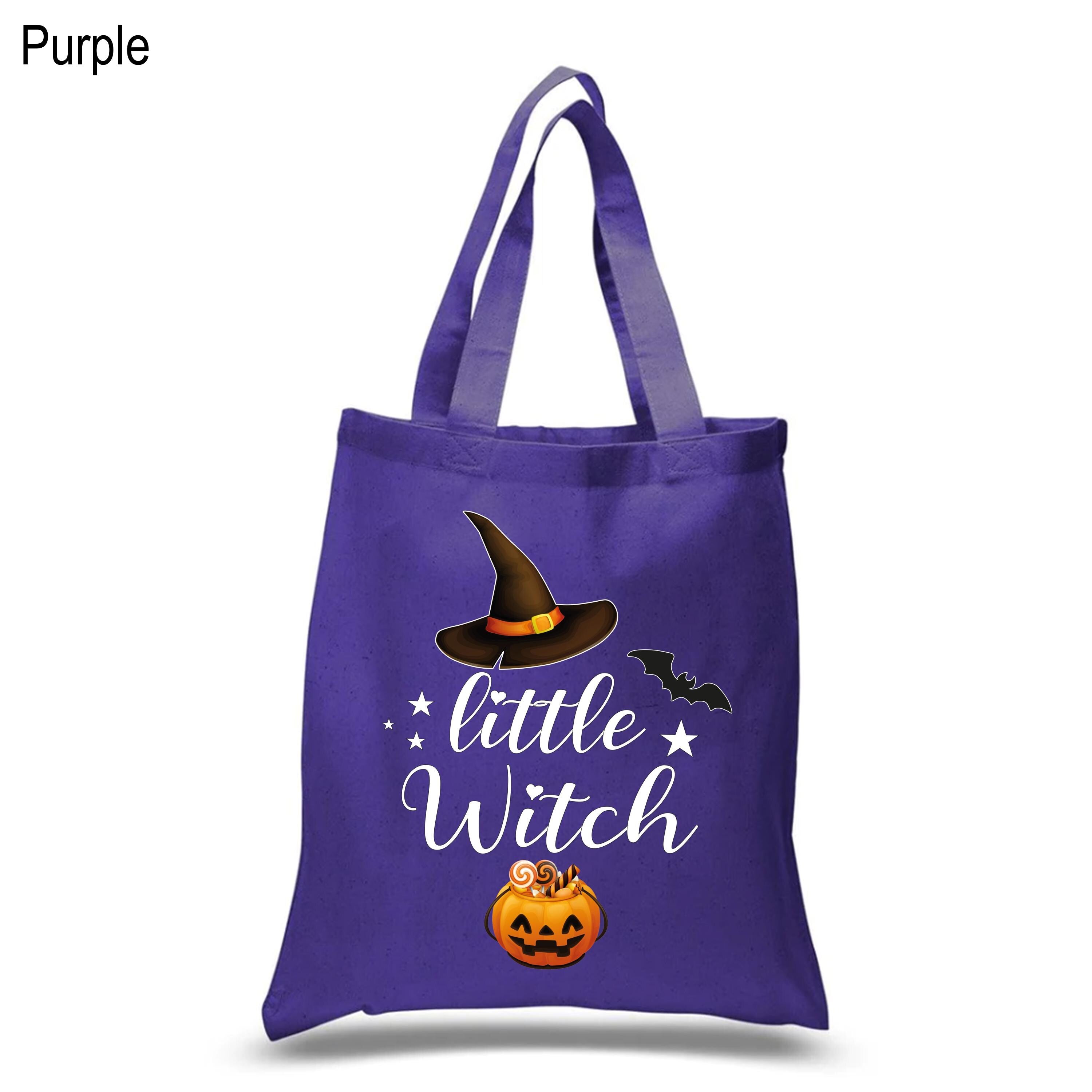 Halloween Little Witch Tote Bag, Little Witches Tote Bag, Trick or Treat Bag, Witchy Canvas Tote, Cute Halloween Bag, Candy Bag for Kids