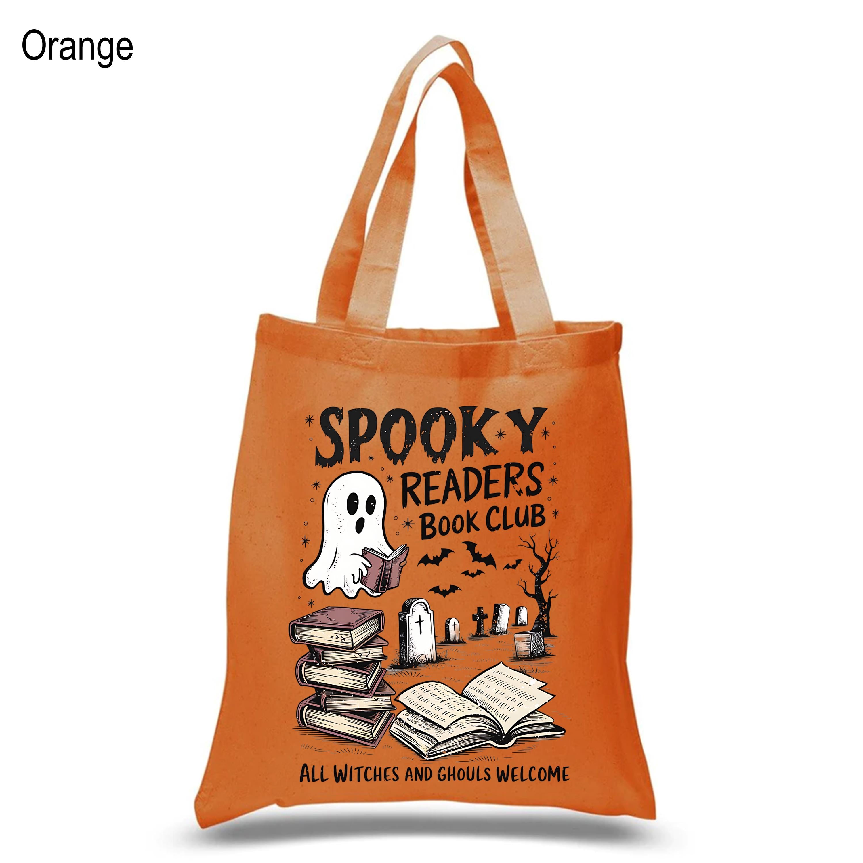 Spooky Readers Book Club Tote Bag, Bookish Halloween Canvas Tote Bag, Book Lover Cotton Tote Bag, Bookish Merch, Ghost Book Club Tote Bag