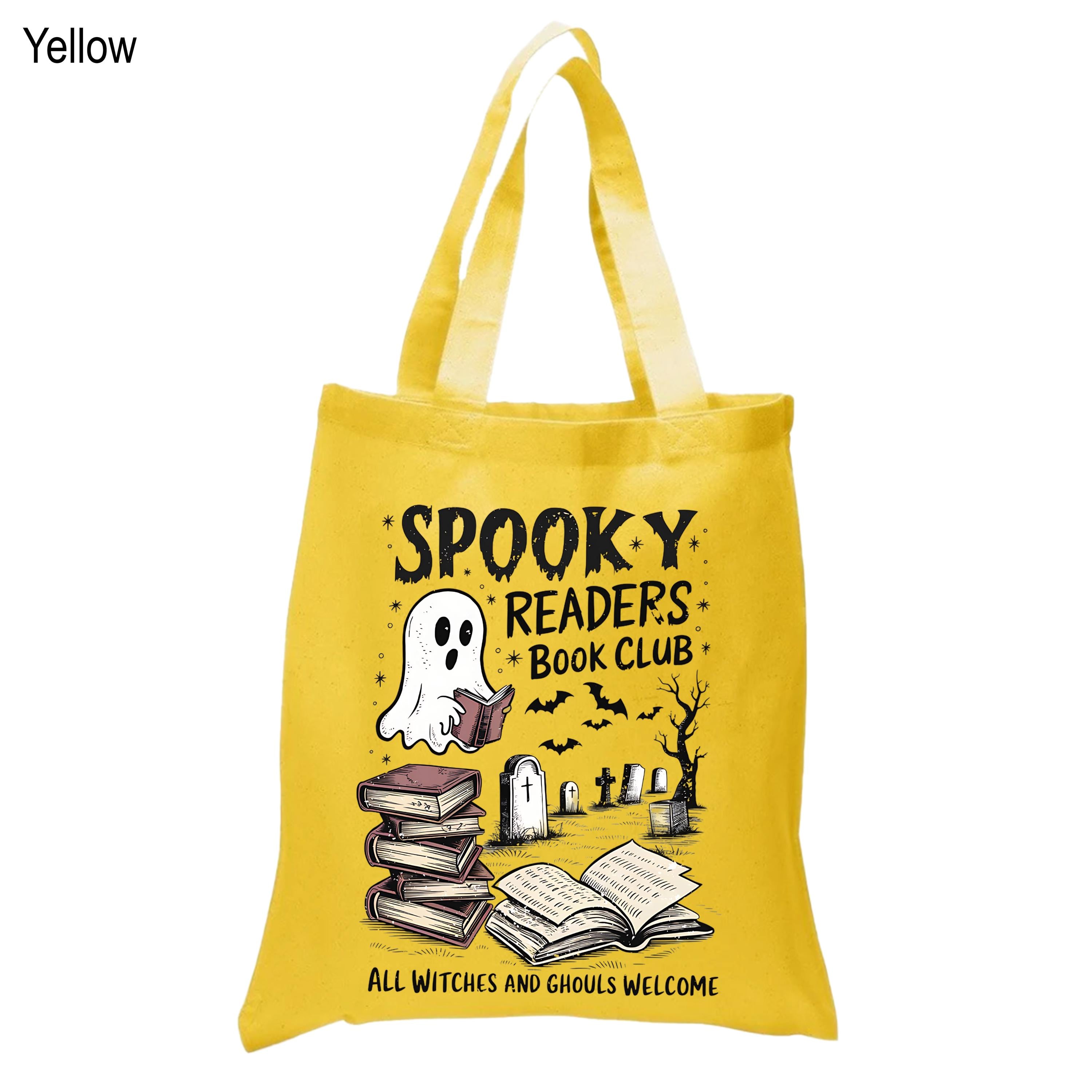 Spooky Readers Book Club Tote Bag, Bookish Halloween Canvas Tote Bag, Book Lover Cotton Tote Bag, Bookish Merch, Ghost Book Club Tote Bag