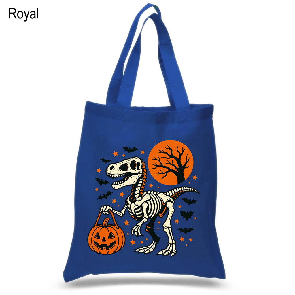Funny Halloween Dinosaur Trick or Treat Bag, Cute Spooky T-Rex Trick or Treat Handbag, Halloween Bag for Kids, Dino Tote, Tote for Kids