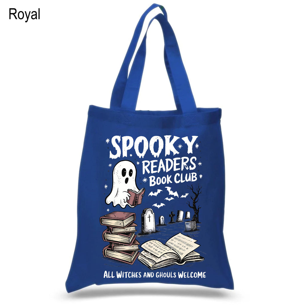 Spooky Readers Book Club Tote Bag, Bookish Halloween Canvas Tote Bag, Book Lover Cotton Tote Bag, Bookish Merch, Ghost Book Club Tote Bag