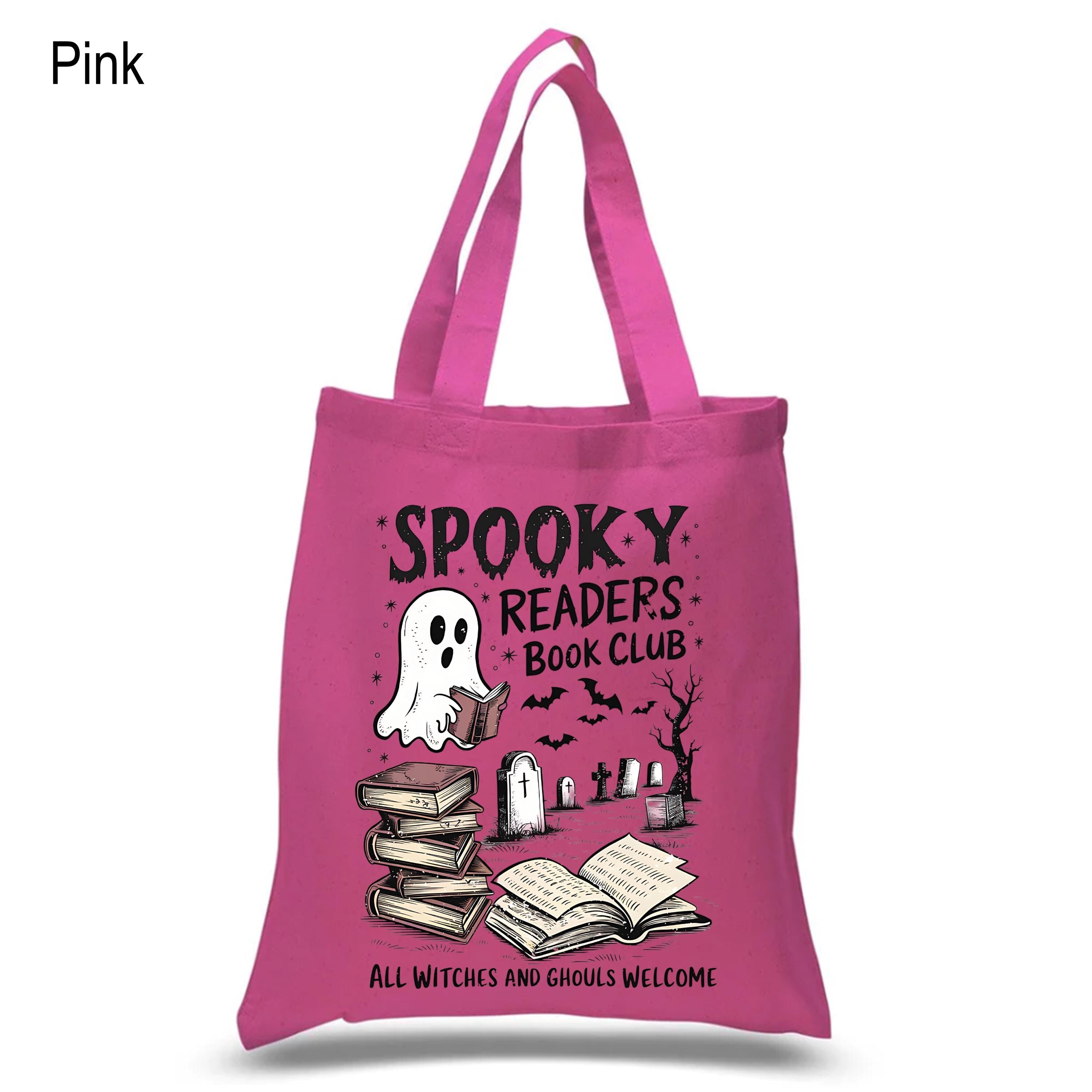 Spooky Readers Book Club Tote Bag, Bookish Halloween Canvas Tote Bag, Book Lover Cotton Tote Bag, Bookish Merch, Ghost Book Club Tote Bag