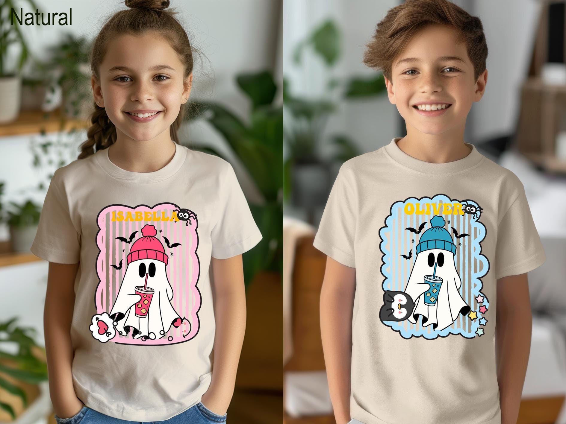 Custom Girl and Boy Halloween Name Shirt, Kid Shirt With Names, Halloween Shirt, Halloween Toddler Shirt, Personalized Halloween Kid Shirt