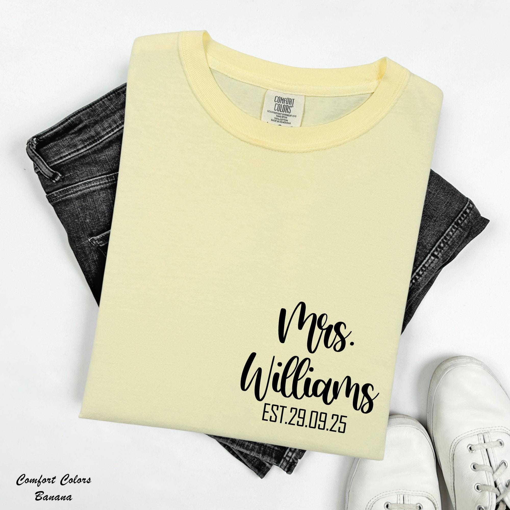 Personalized Mrs Shirt, Mrs Last Name Shirt,Just Married Shirt, Matching Couple Shirt, Future Mrs Tee,Bride Personalized Shirt,Wifey Shirt