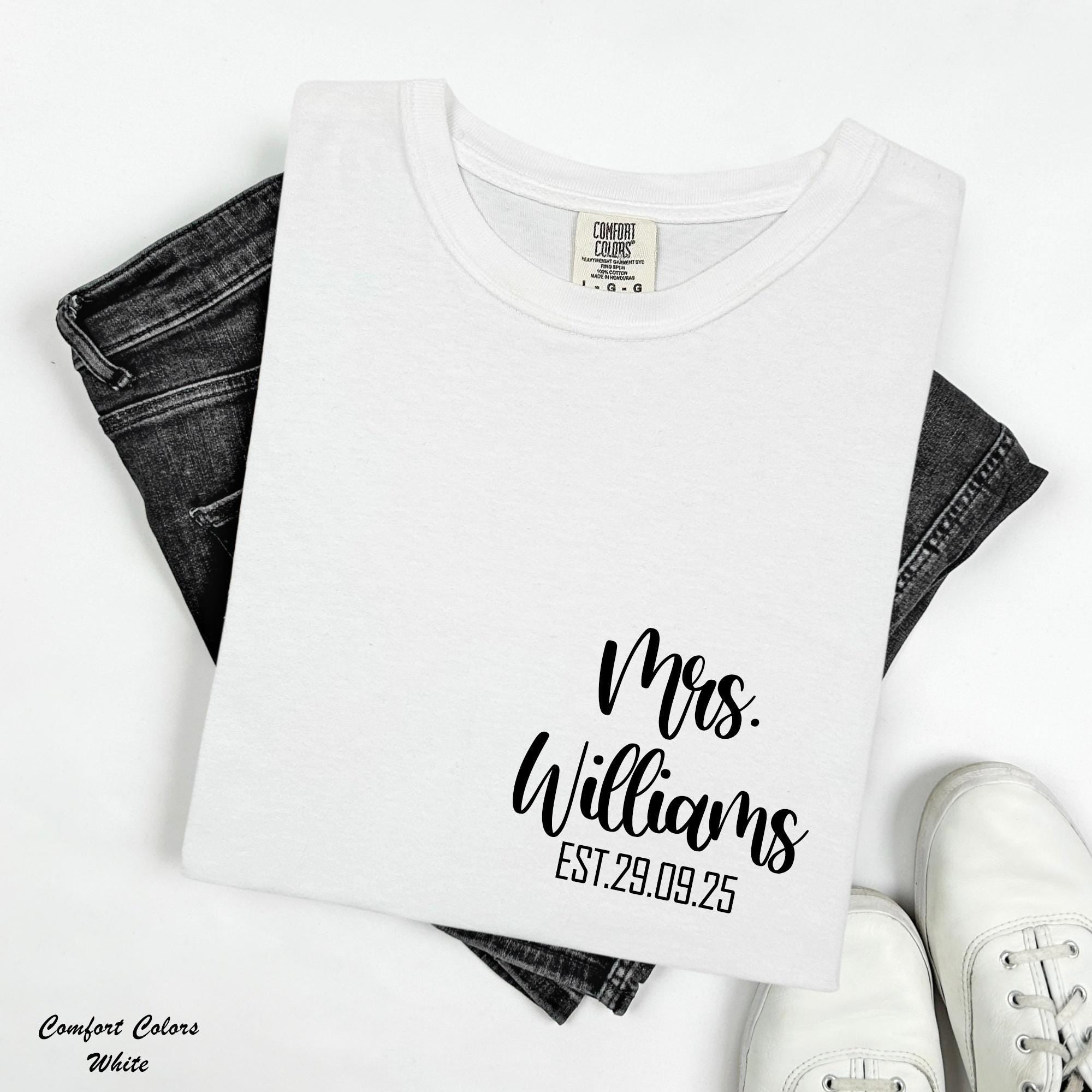 Personalized Mrs Shirt, Mrs Last Name Shirt,Just Married Shirt, Matching Couple Shirt, Future Mrs Tee,Bride Personalized Shirt,Wifey Shirt