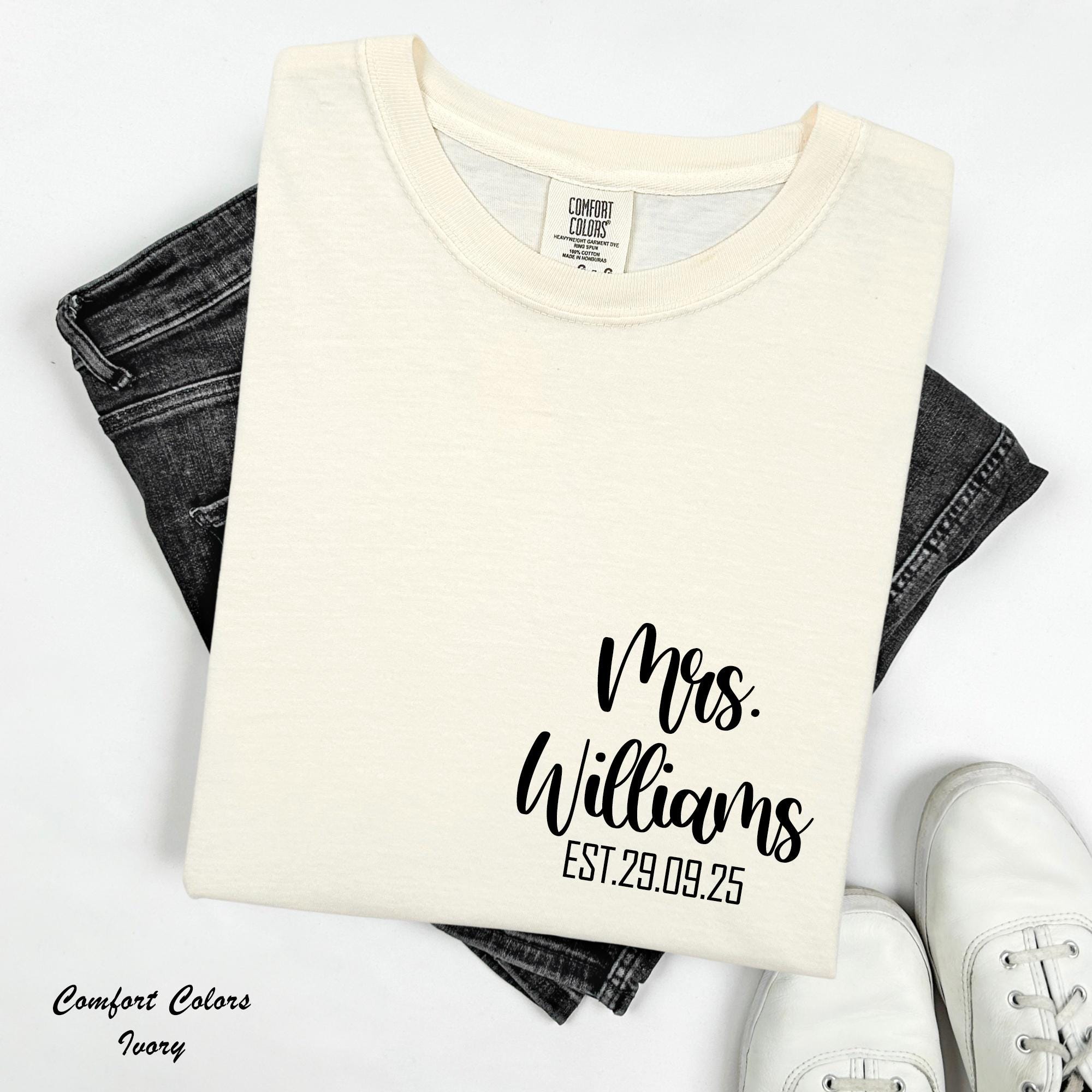 Personalized Mrs Shirt, Mrs Last Name Shirt,Just Married Shirt, Matching Couple Shirt, Future Mrs Tee,Bride Personalized Shirt,Wifey Shirt