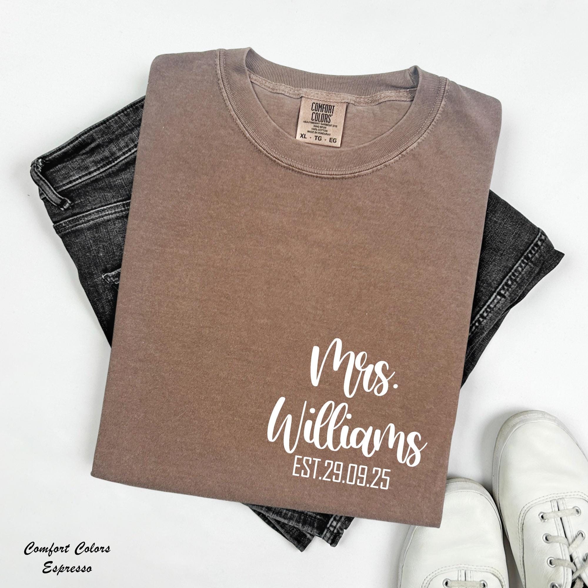 Personalized Mrs Shirt, Mrs Last Name Shirt,Just Married Shirt, Matching Couple Shirt, Future Mrs Tee,Bride Personalized Shirt,Wifey Shirt
