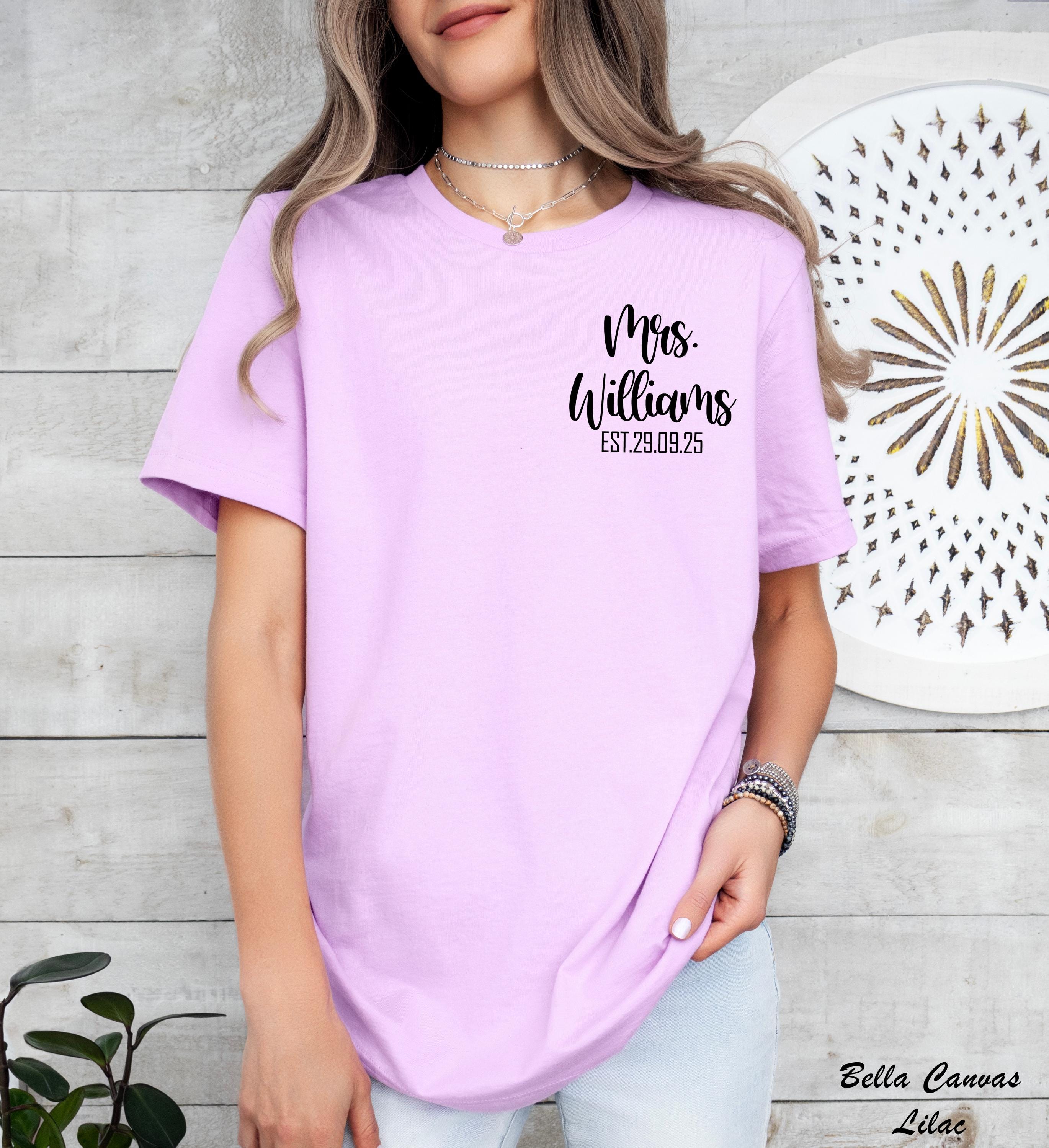 Personalized Mrs Shirt, Mrs Last Name Shirt,Just Married Shirt, Matching Couple Shirt, Future Mrs Tee,Bride Personalized Shirt,Wifey Shirt