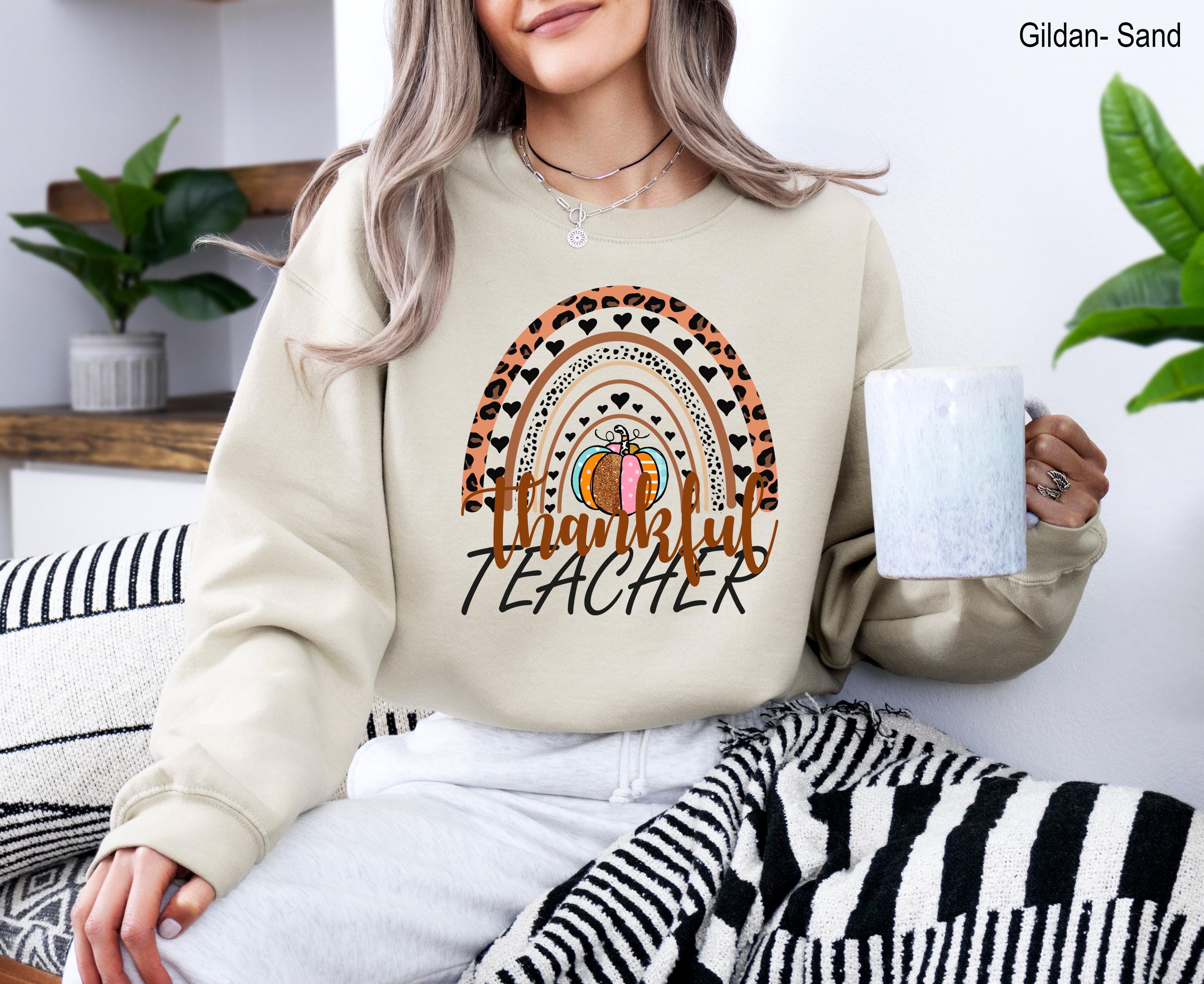 Thanksgiving Teacher Shirt, Thankful Rainbow Pumpkin Shirt, Thanksgiving Teacher Tee, Fall Teacher Sweatshirt, Thanksgiving for Teacher