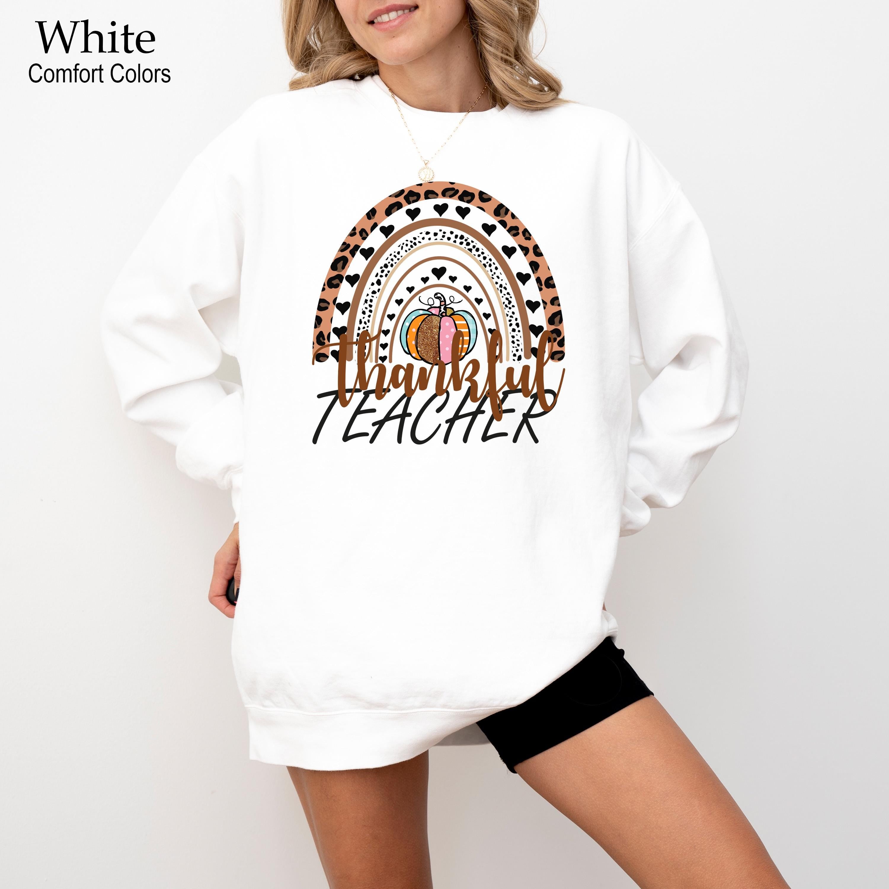 Thanksgiving Teacher Shirt, Thankful Rainbow Pumpkin Shirt, Thanksgiving Teacher Tee, Fall Teacher Sweatshirt, Thanksgiving for Teacher