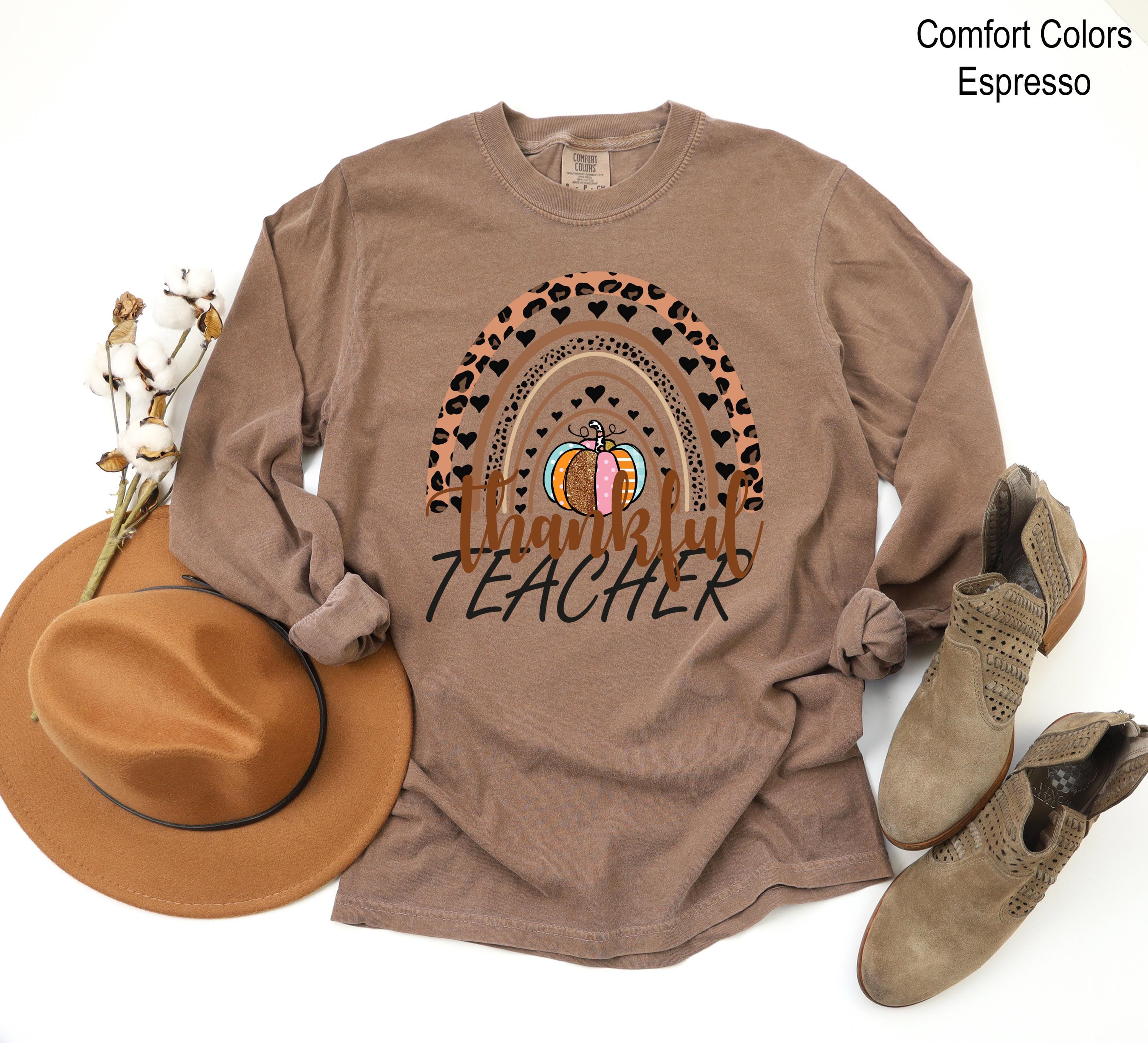 Thanksgiving Teacher Shirt, Thankful Rainbow Pumpkin Shirt, Thanksgiving Teacher Tee, Fall Teacher Sweatshirt, Thanksgiving for Teacher