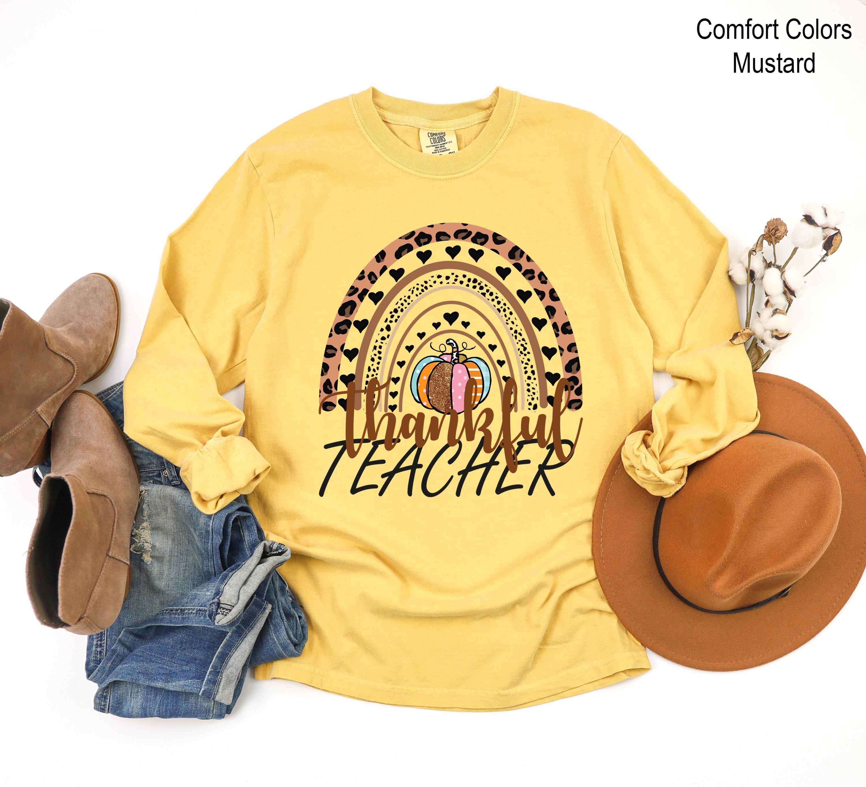 Thanksgiving Teacher Shirt, Thankful Rainbow Pumpkin Shirt, Thanksgiving Teacher Tee, Fall Teacher Sweatshirt, Thanksgiving for Teacher
