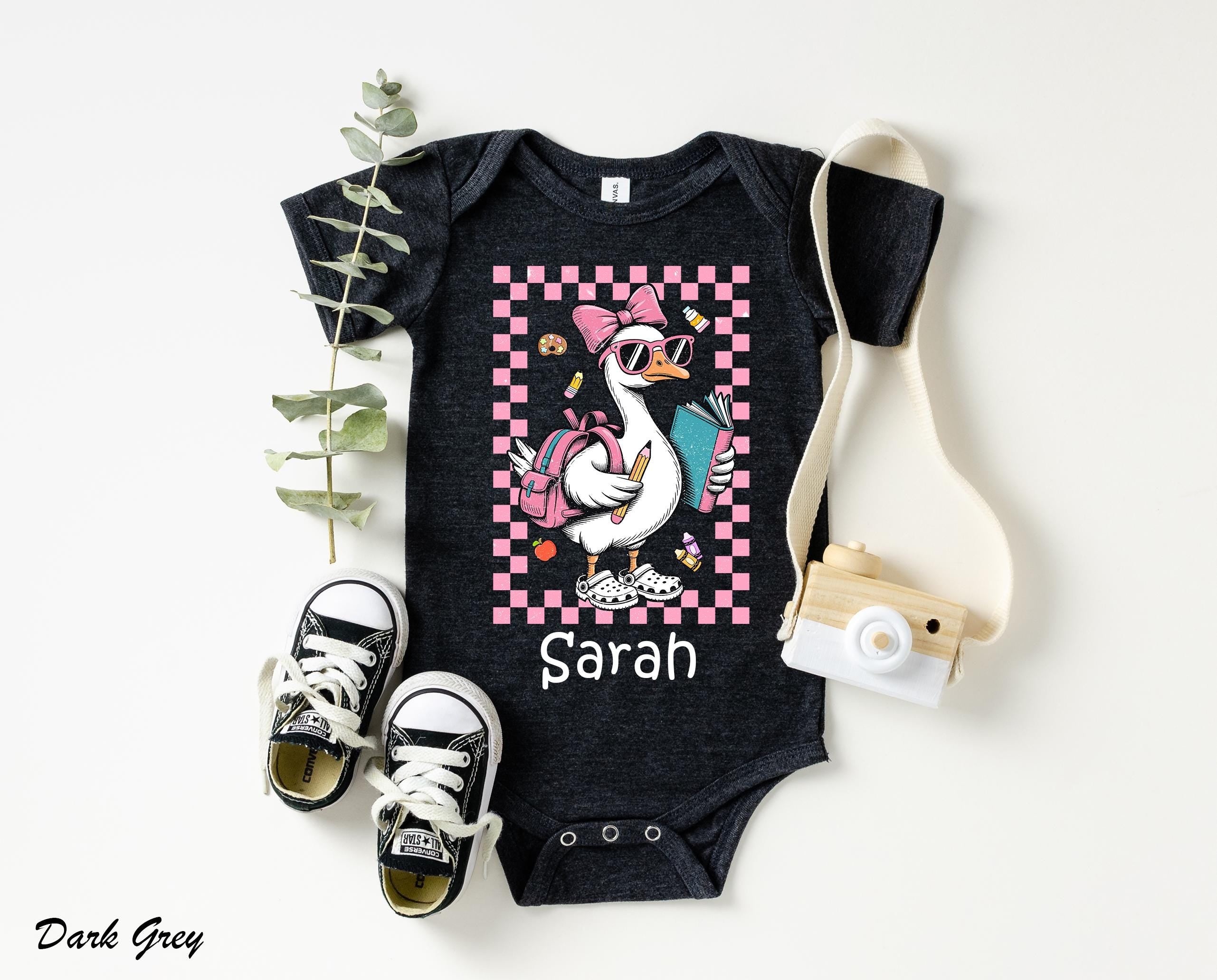 Custom Back to School Goose T-Shirt, Cute Classroom Shirt, First Day of School Shirt, Gift for Kids Tee, Custom Name Kids Teacher Gift Tee