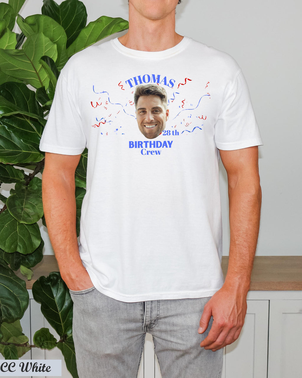 Custom Birthday Photo Name Shirt, Personalized Photo Birthday Party Tee, Funny Personalized Celebration Tee, Name Birthday Group T-Shirt