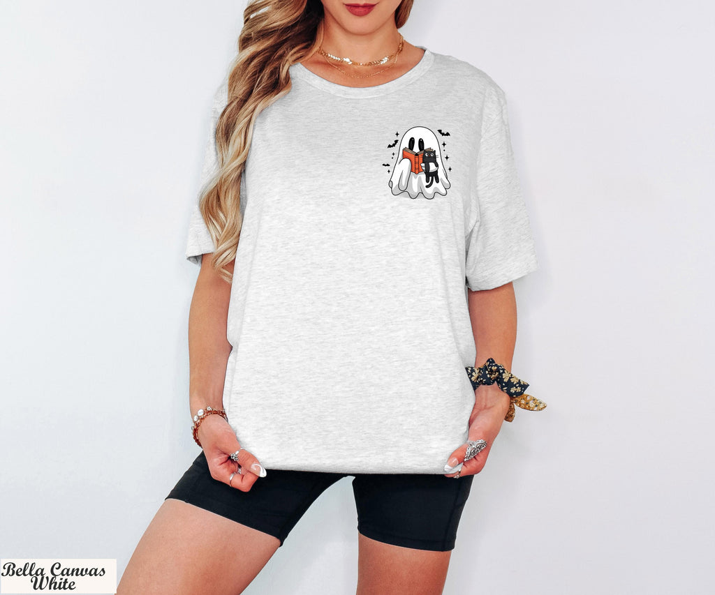 Custom Cute Ghost Pocket Shirt, Spooky Season Shirt, Halloween Pocket Tee, Cute Ghost Pocket Size Shirt,Halloween Matching Outfit,Spooky Tee