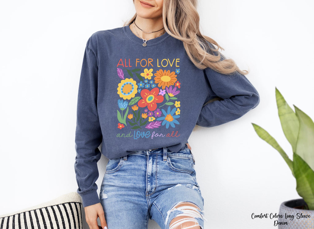 All For Love Love For All Sweatshirt, Pride Love Sweatshirt, LGBTQ Pride Crewneck, LGBT Gift For Friend, Pride Ally Era Sweatshirt, Gay Tee