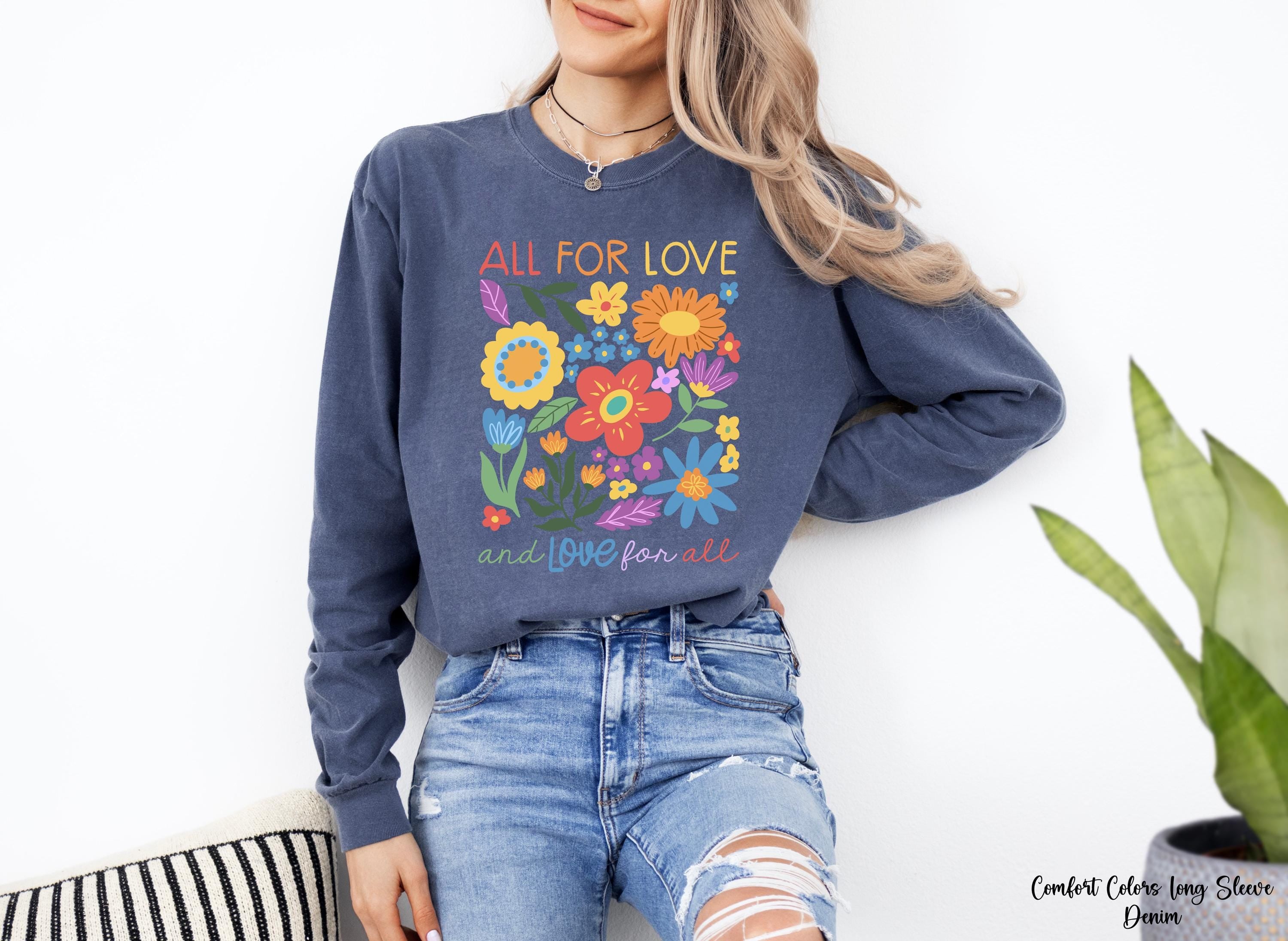 All For Love Love For All Sweatshirt, Pride Love Sweatshirt, LGBTQ Pride Crewneck, LGBT Gift For Friend, Pride Ally Era Sweatshirt, Gay Tee