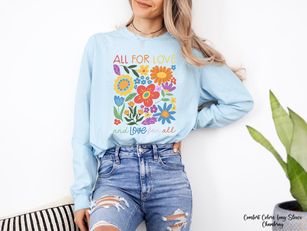 All For Love Love For All Sweatshirt, Pride Love Sweatshirt, LGBTQ Pride Crewneck, LGBT Gift For Friend, Pride Ally Era Sweatshirt, Gay Tee