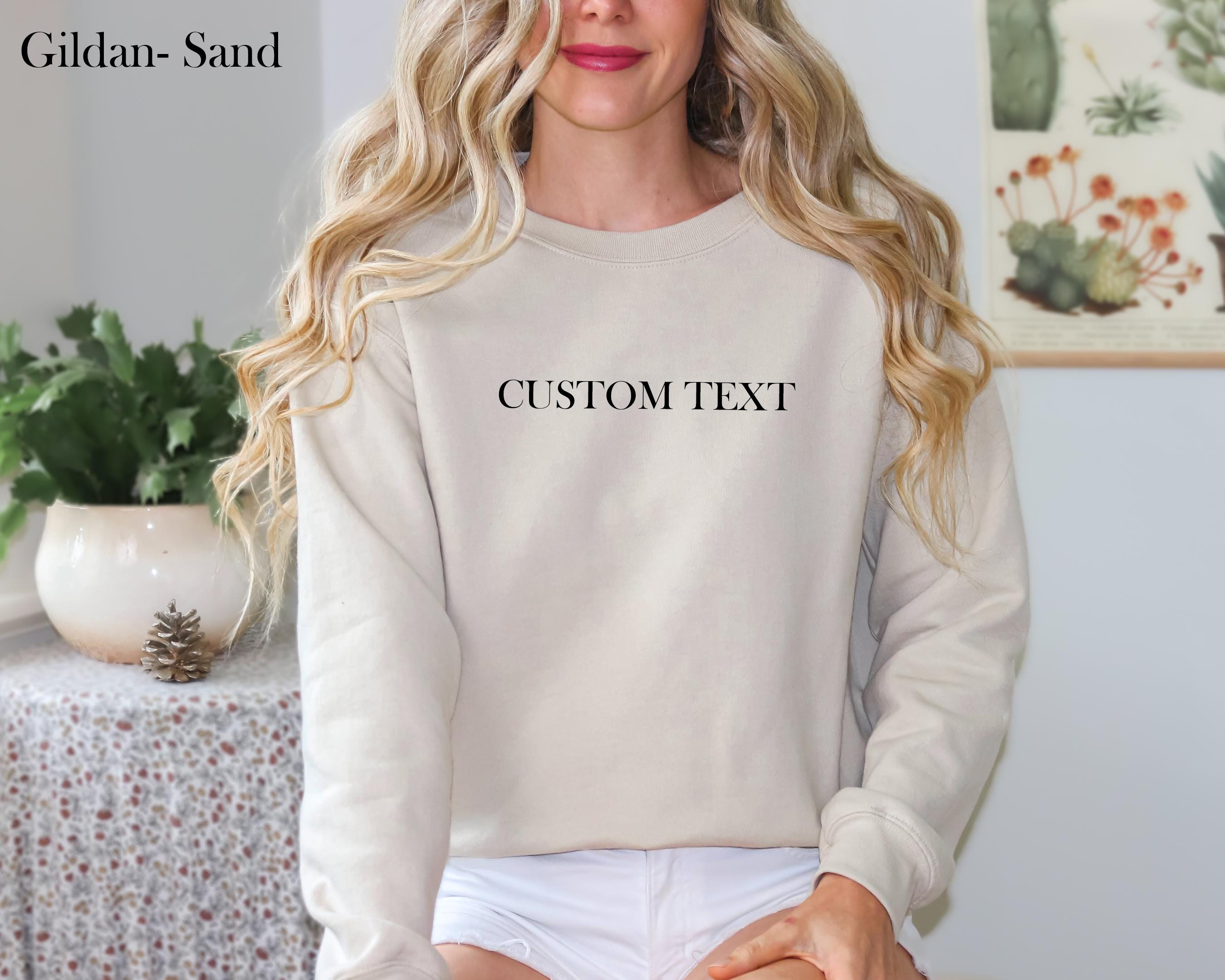 Unisex Custom Text Sweatshirt, Personalised Jumper, Design your Own Hoodie, Custom Logo Sweater, Personalized Sweater, Personalized Gift