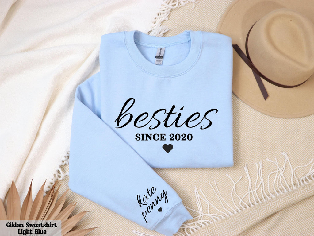Custom Besties Shirt with Names, Custom Name Shirt For Besties, Matching Shirts for BFF, Soul Sister Gift, Long Distance Friendship Gifts