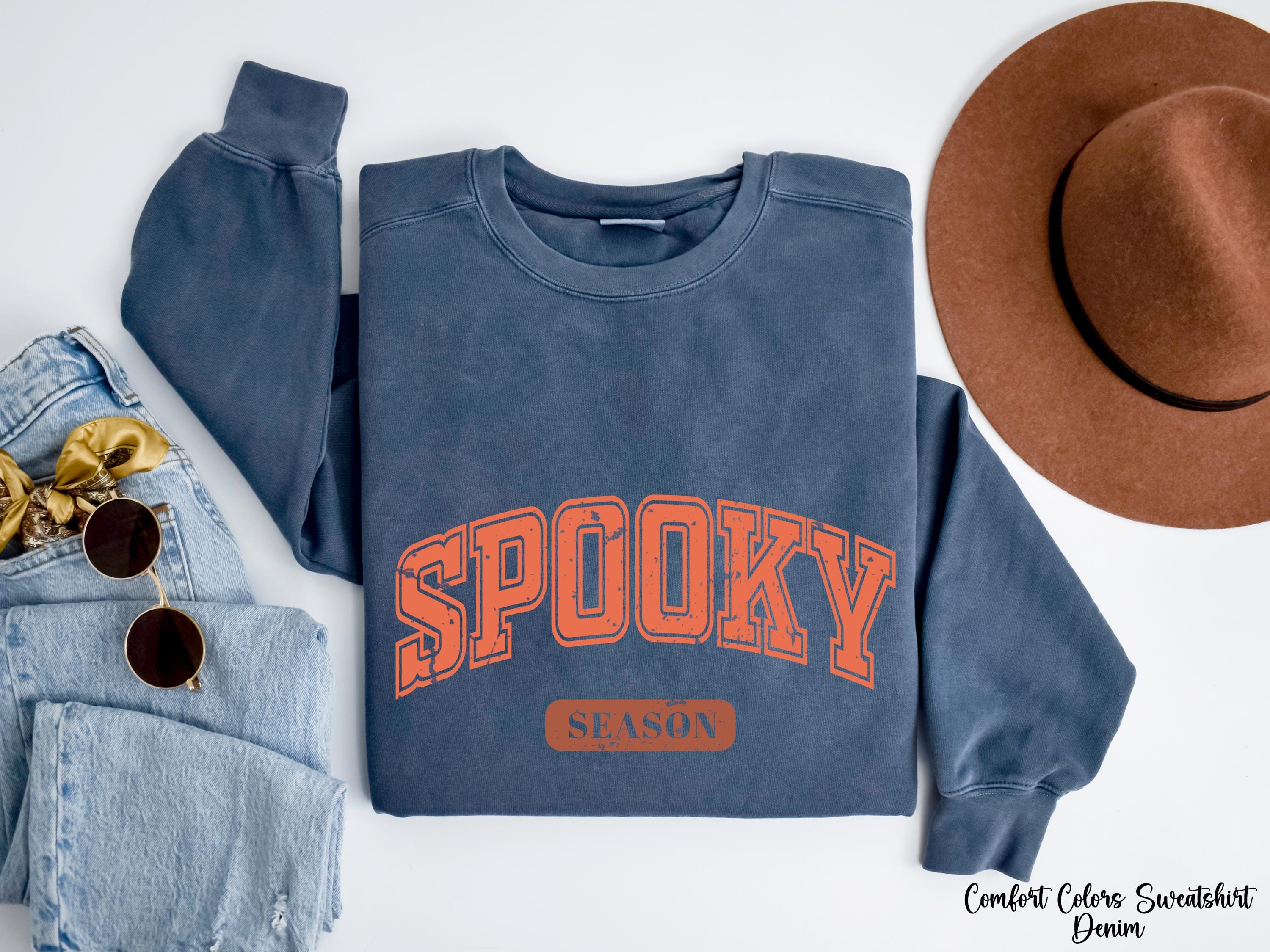 Spooky Season Sweatshirt, Spooky Halloween Shirt, Cute Fall Sweater, Gift For Halloween, Ghost Halloween Sweatshirt, Women Spooky Tee