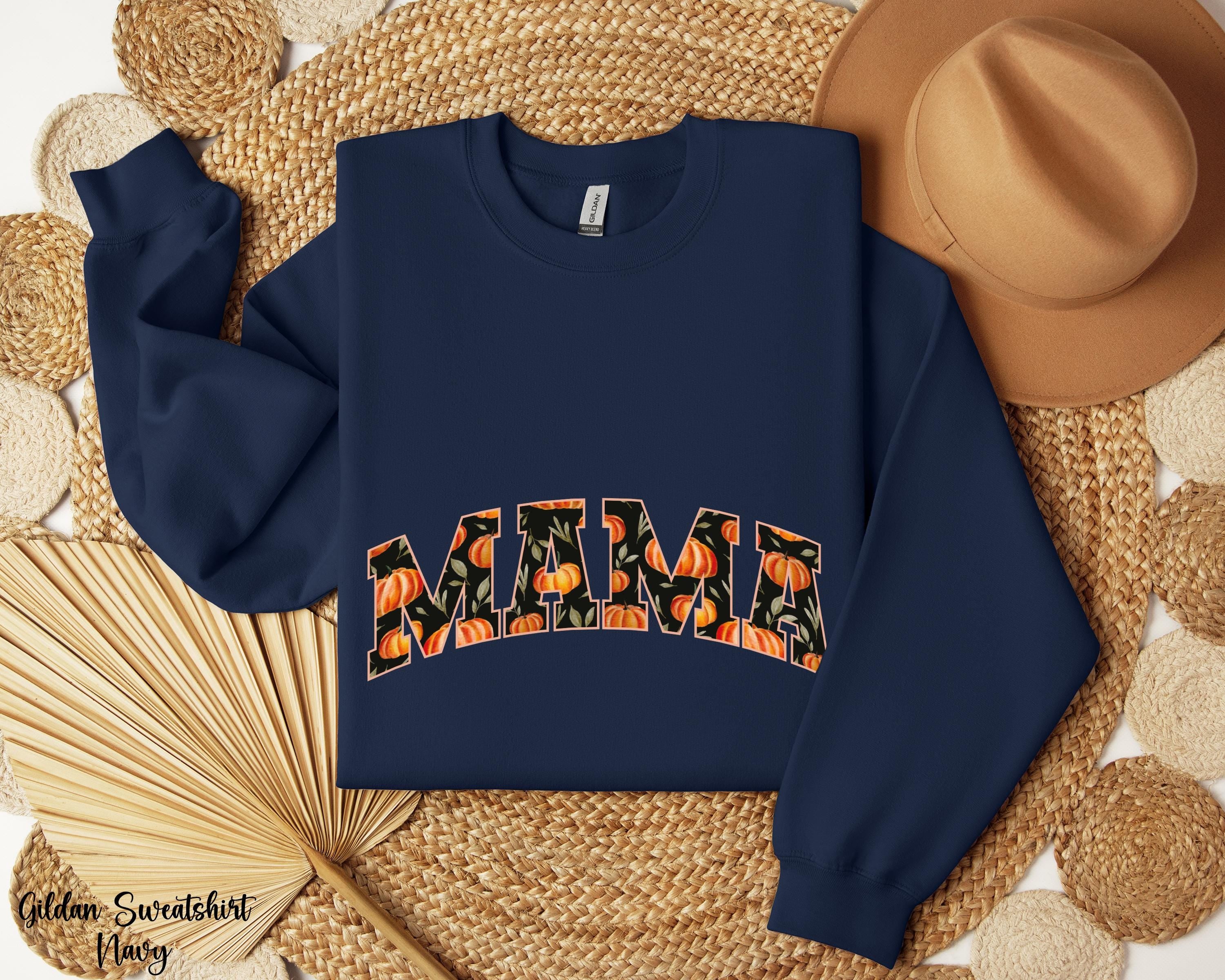 Retro Halloween Mama, Sweatshirt, Pumpkin Mama Sweatshirt, Mama Halloween Gift, Floral Pumpkin Shirt, Comfort Colors Mom Shirt, Gift For Mom