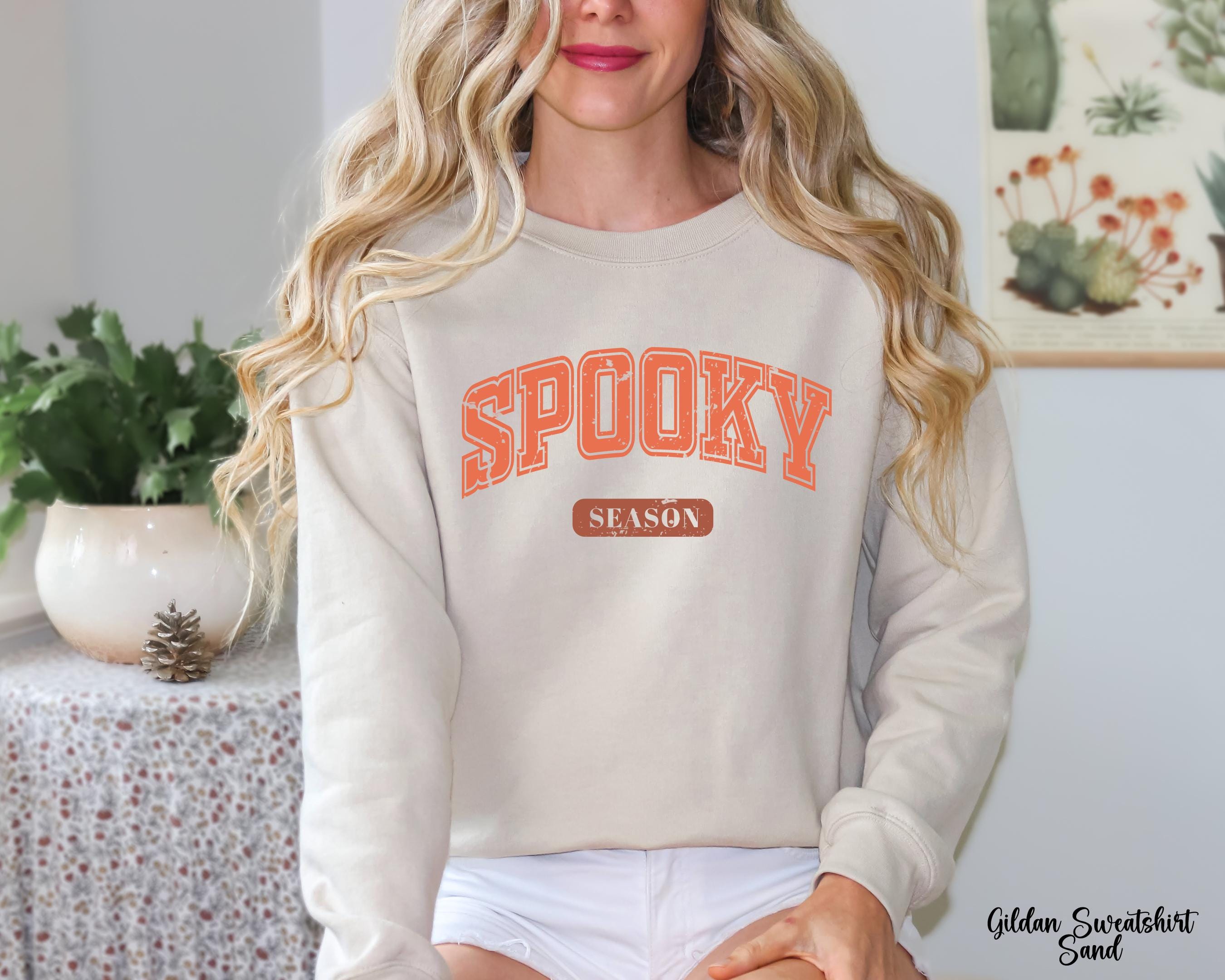 Spooky Season Sweatshirt, Spooky Halloween Shirt, Cute Fall Sweater, Gift For Halloween, Ghost Halloween Sweatshirt, Women Spooky Tee