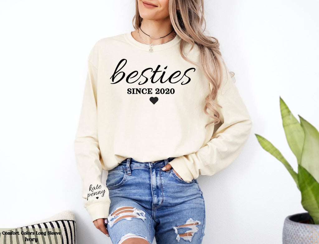 Custom Besties Shirt with Names, Custom Name Shirt For Besties, Matching Shirts for BFF, Soul Sister Gift, Long Distance Friendship Gifts