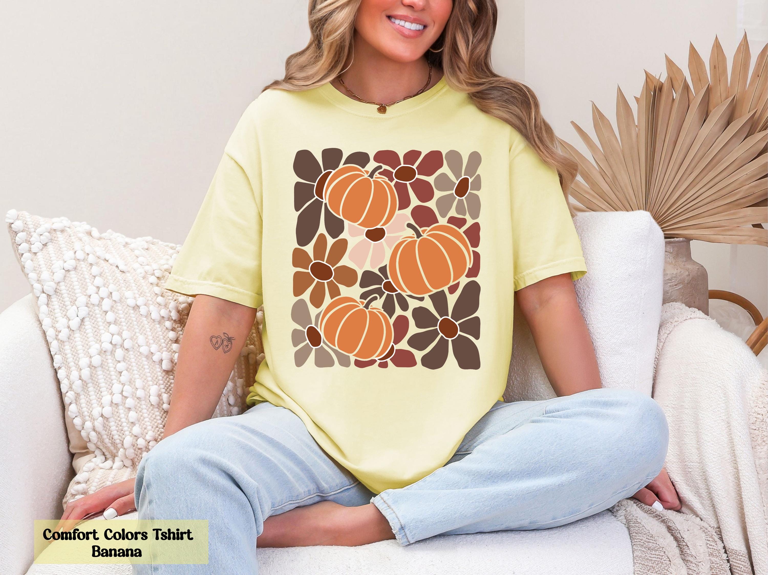 Boho Floral Fall Shirt, Pumpkin Season Tee, Pumpkin Floral Tee, Girly Halloween Tee, Thanksgiving Shirt, Autumn Shirt, Leopard Pink Pumpkin
