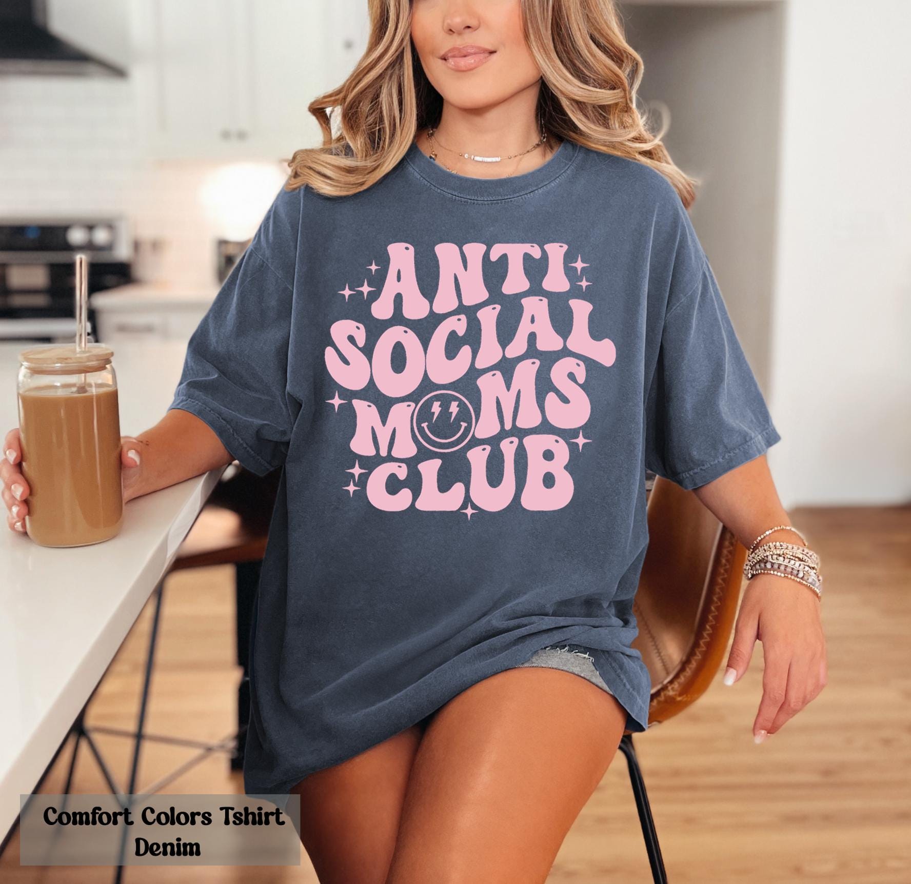 Anti Social Moms Club Shirt, Mom Life Shirt, Gift For Mom, Trendy Mom Tee, New Mama Gift, Pregnancy Announcement, Pregnancy Reveal Shirt